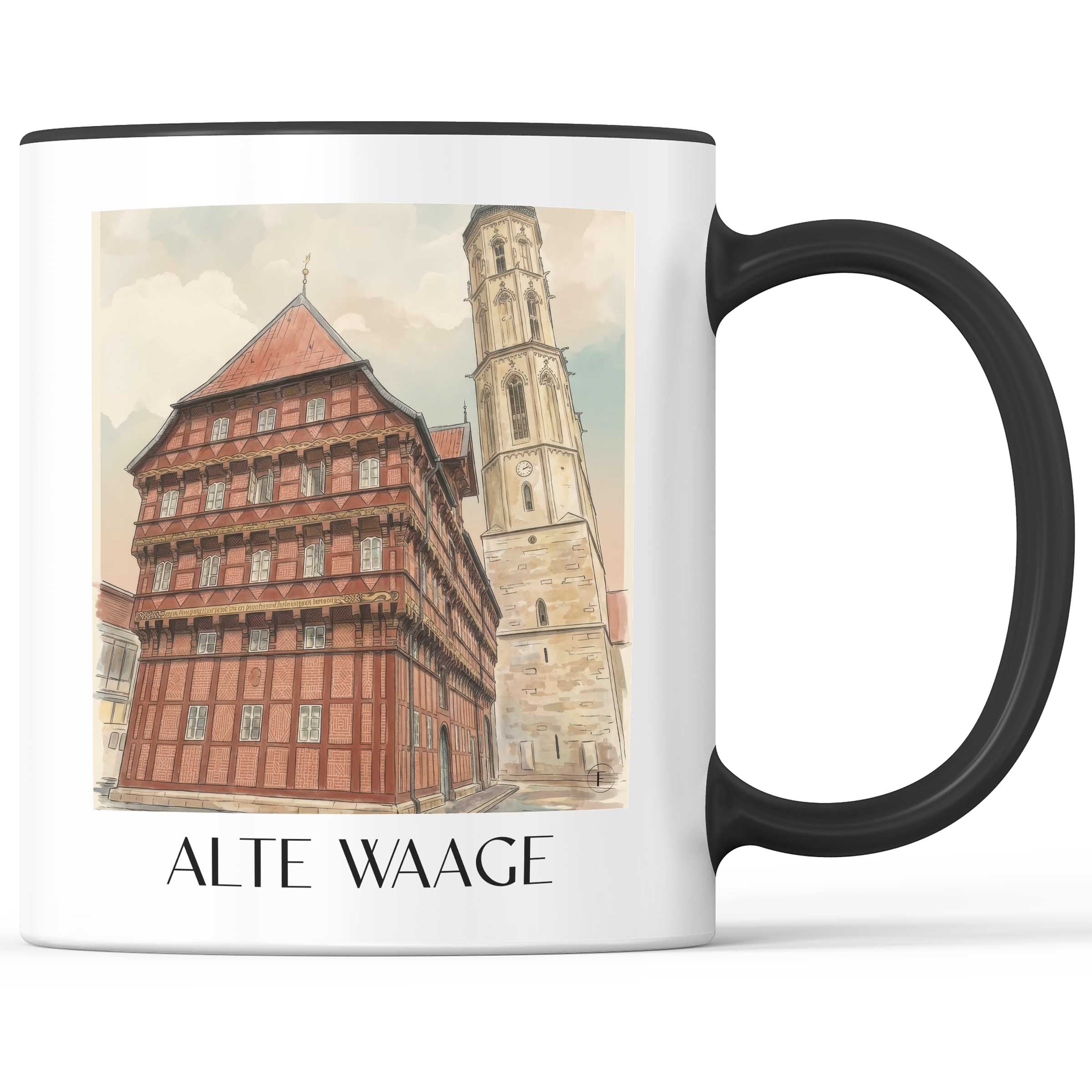 alte-waage-braunschweig-deutschland-kaffeebecher-aquarell