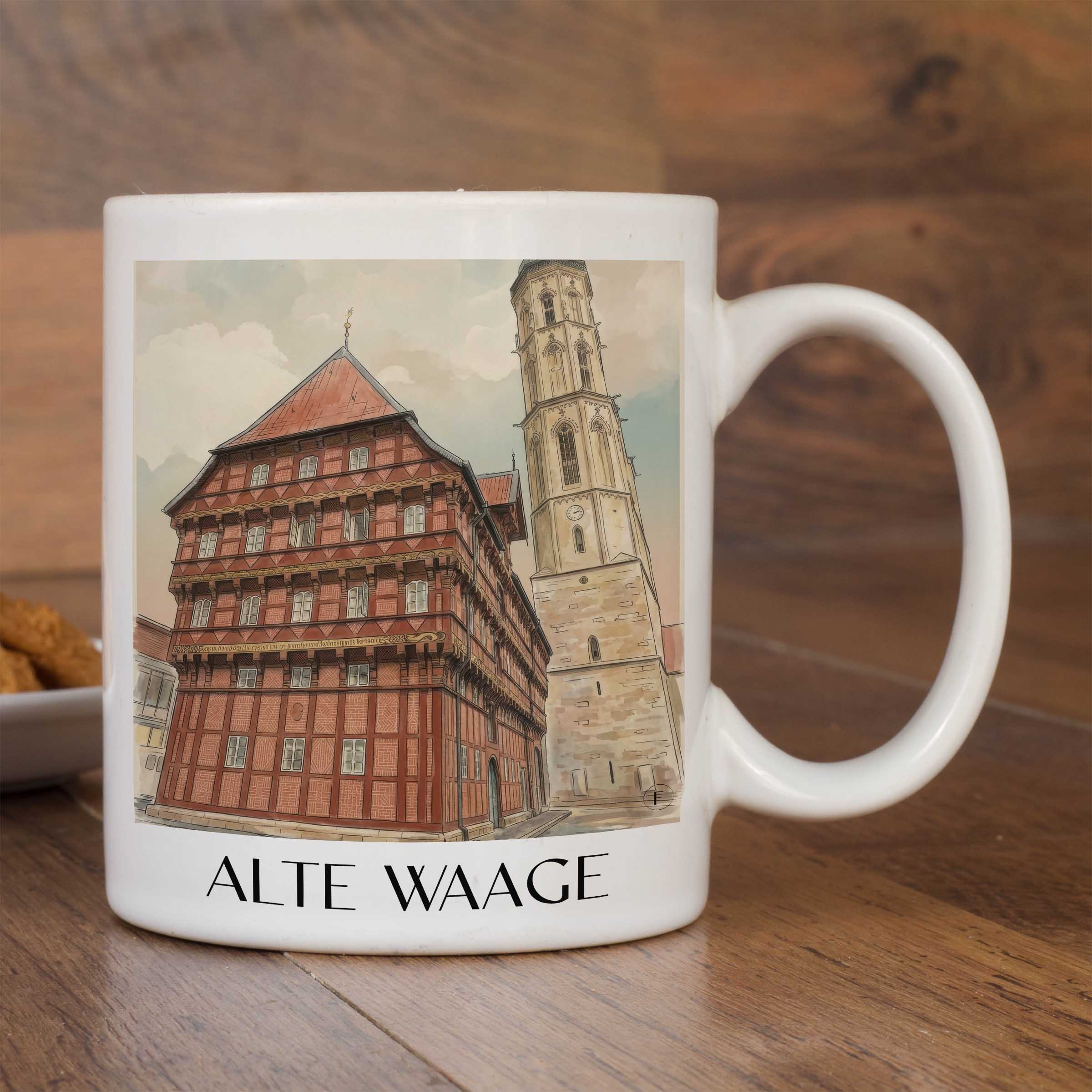 alte-waage-braunschweig-deutschland-kaffeebecher-aquarell