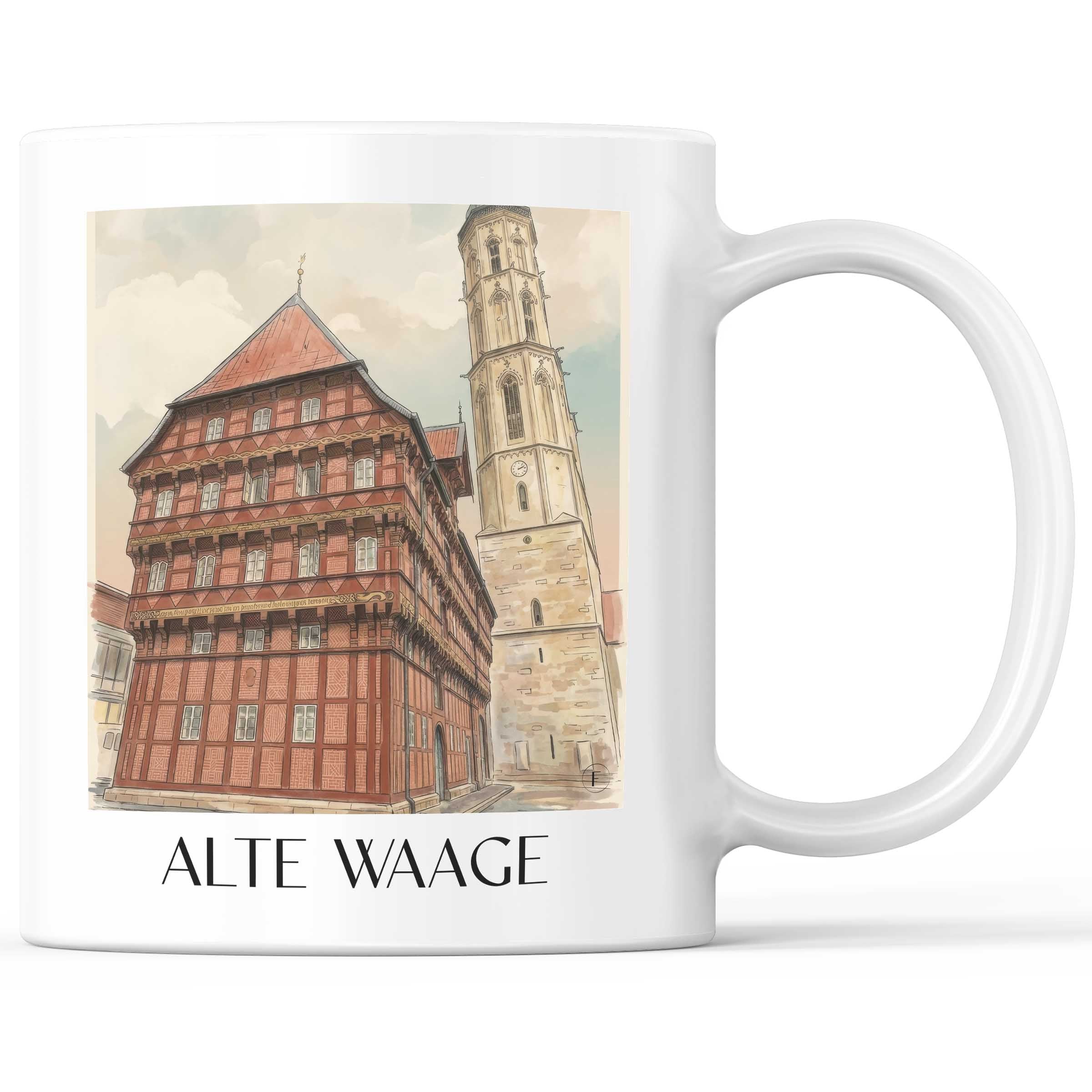 alte-waage-braunschweig-deutschland-kaffeebecher-aquarell
