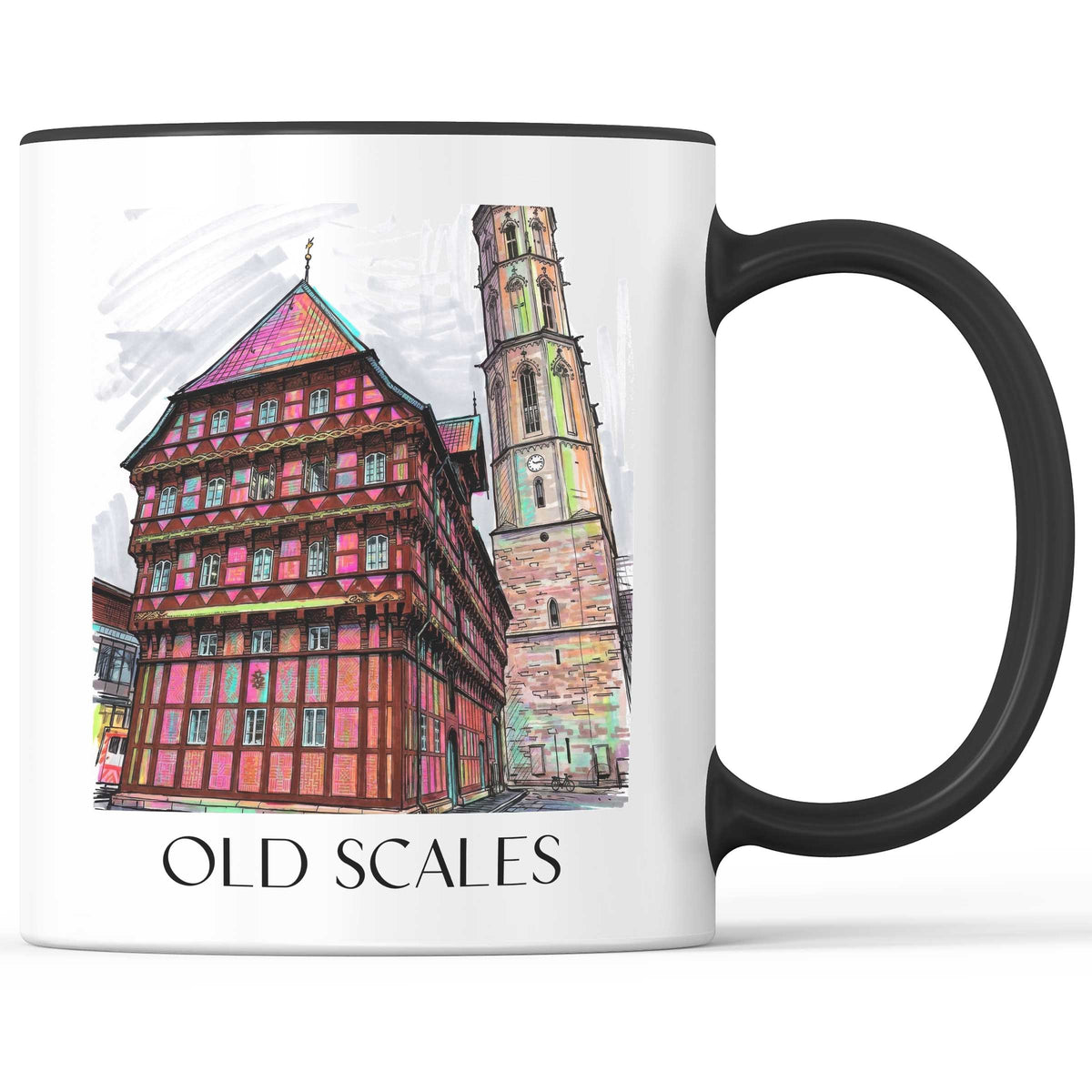 Alte Waage Kaffeebecher - Braunschweig - Deutschland Becher - Kaffeetasse im Tag Graffiti Stil - favplace