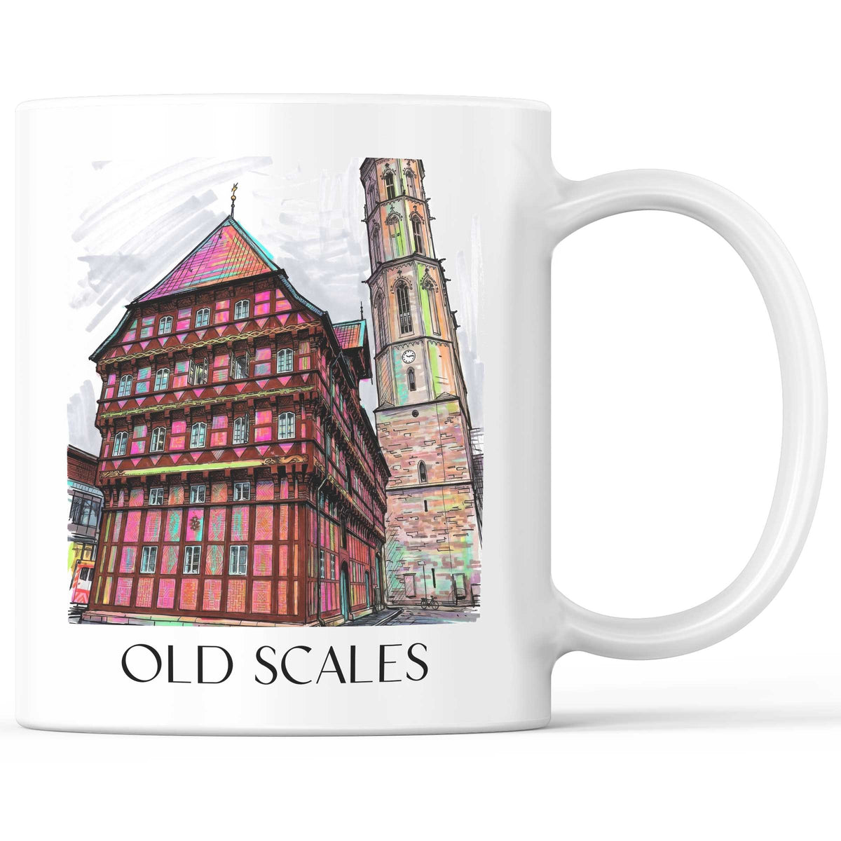 Alte Waage Kaffeebecher - Braunschweig - Deutschland Becher - Kaffeetasse im Tag Graffiti Stil - favplace