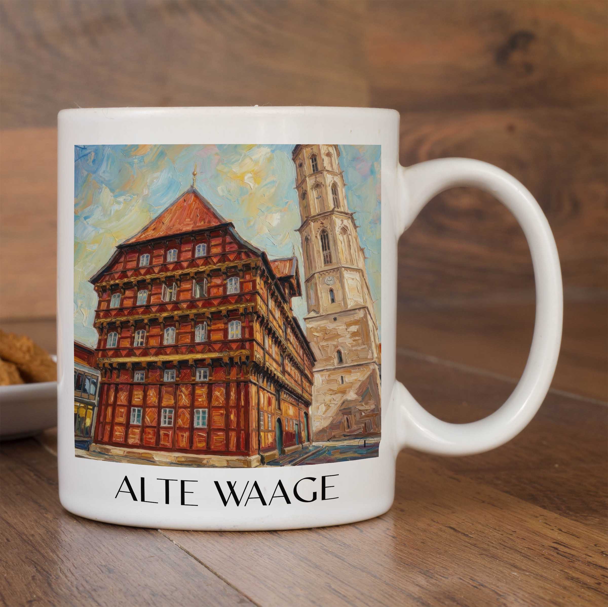 alte-waage-braunschweig-deutschland-kaffeebecher-oil-painting-oelgemaelde