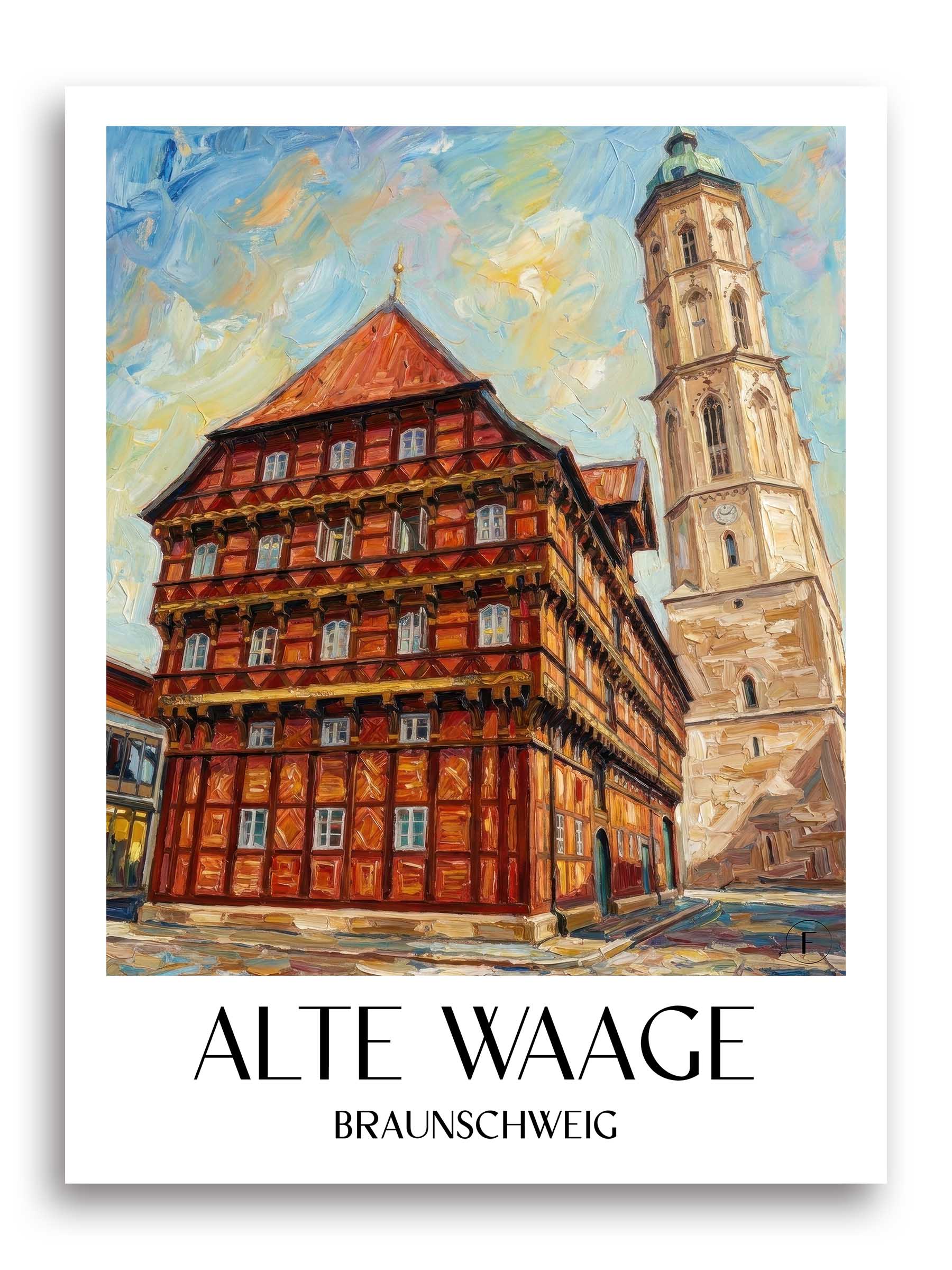 alte-waage-braunschweig-deutschland-poster-oil-painting-oelgemaelde