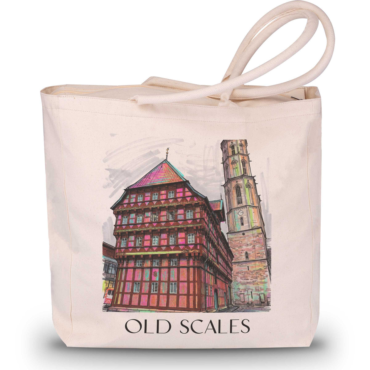 Alte Waage Shopping Tasche - Braunschweig - Deutschland Tote Bag - Einkaufstasche im Tag Graffiti Stil - favplace