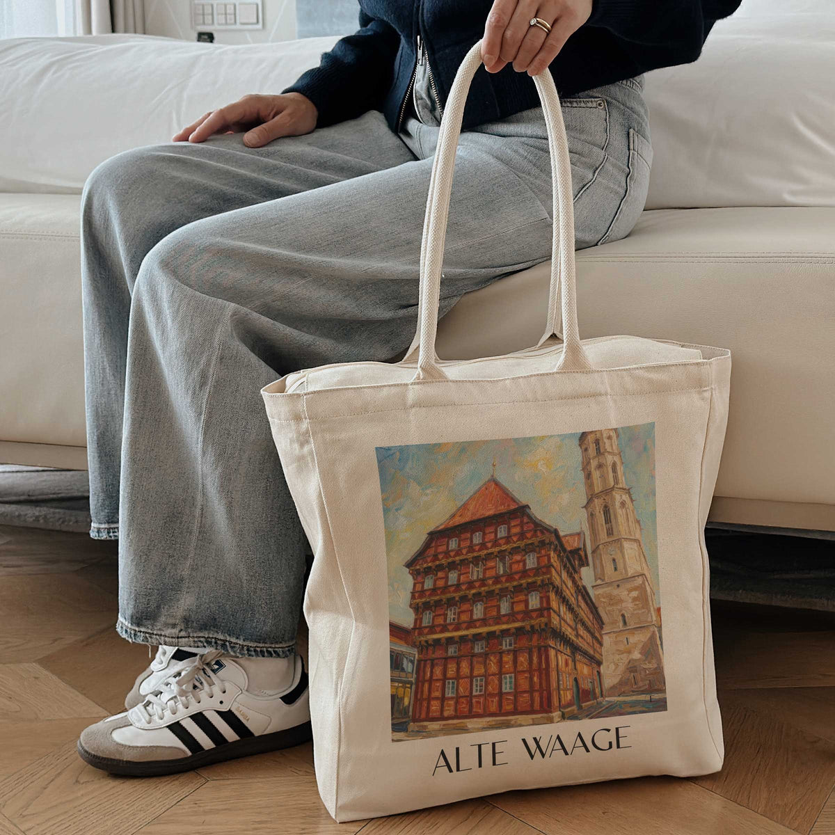 alte-waage-braunschweig-deutschland-einkaufstasche-oil-painting-oelgemaelde