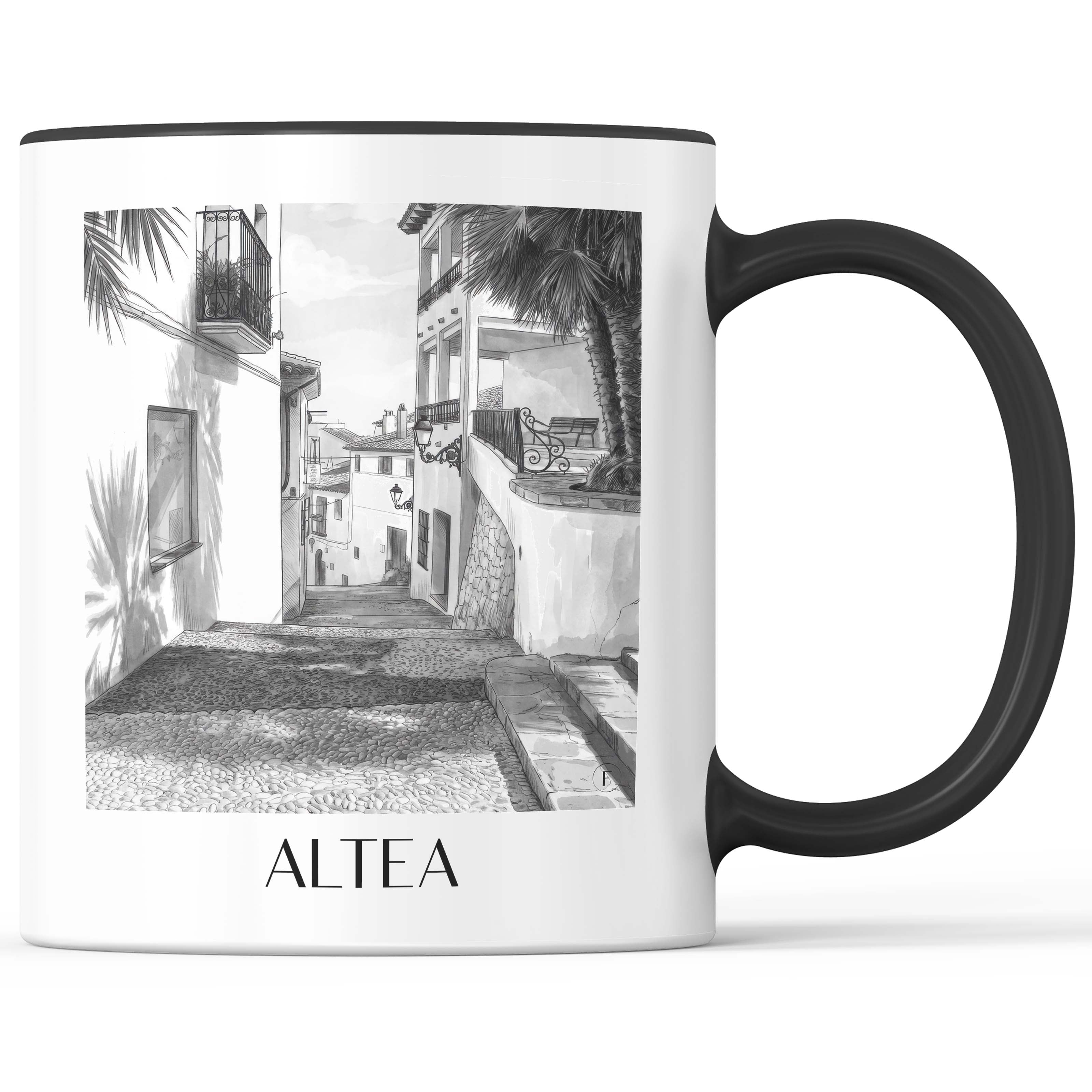 altea-spanien-spanien-kaffeebecher-aquarell-schwarz-weiss