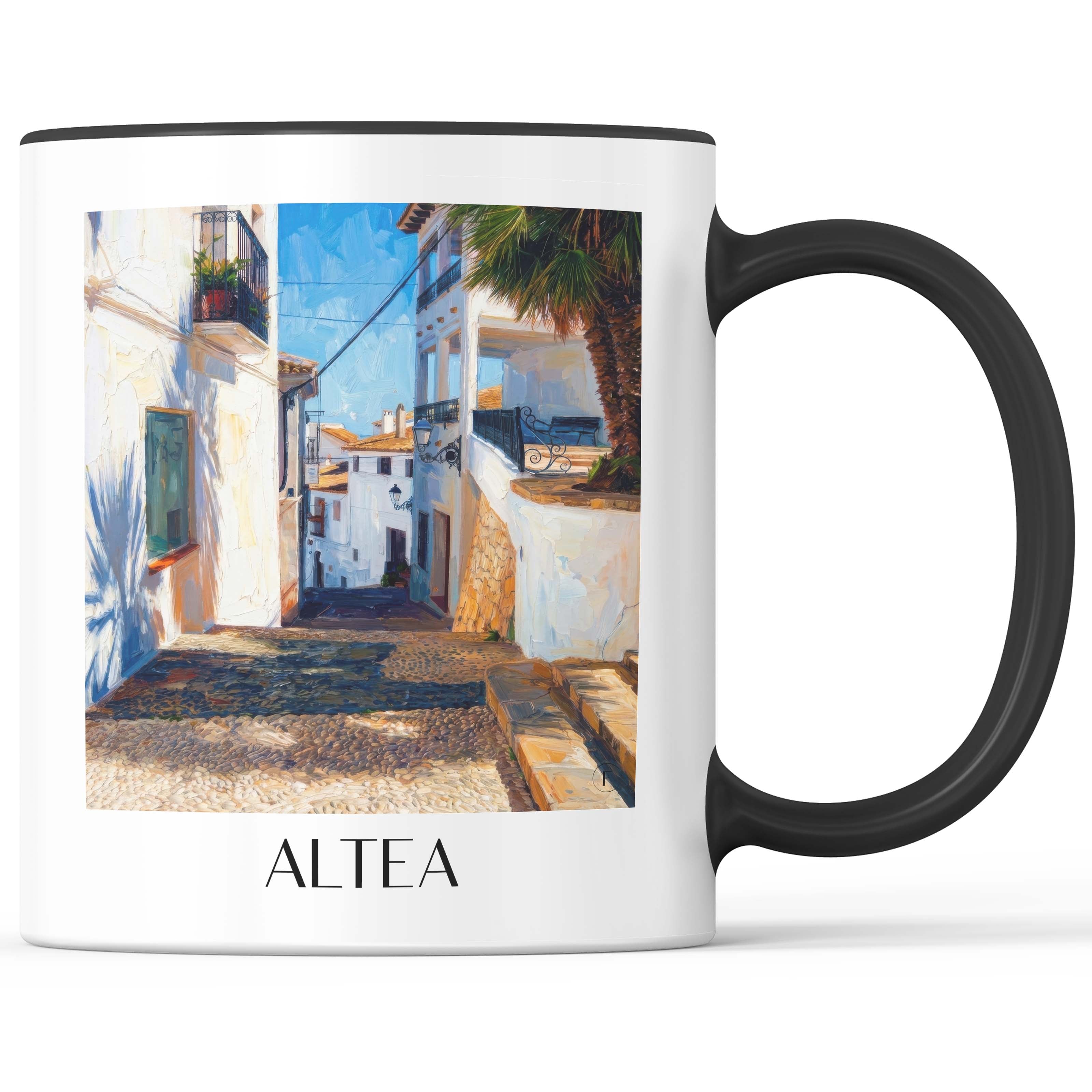 Altea Kaffeebecher - Spanien - Spanien Becher - Kaffeetasse im Ölgemälde Stil - favplace
