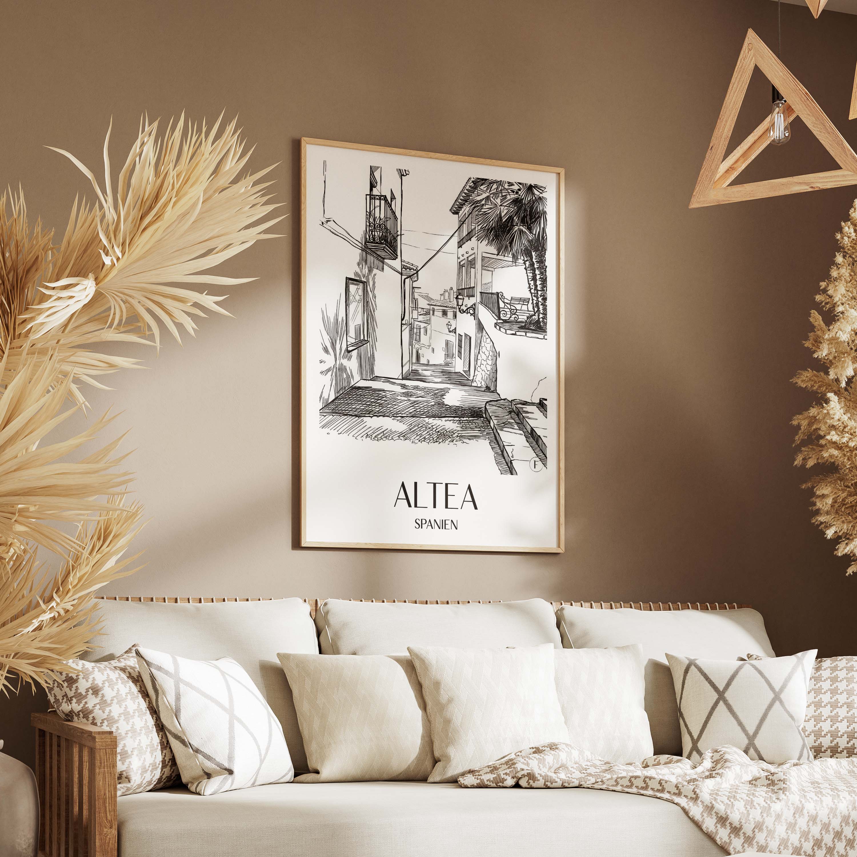 altea-spanien-spanien-poster-skizze