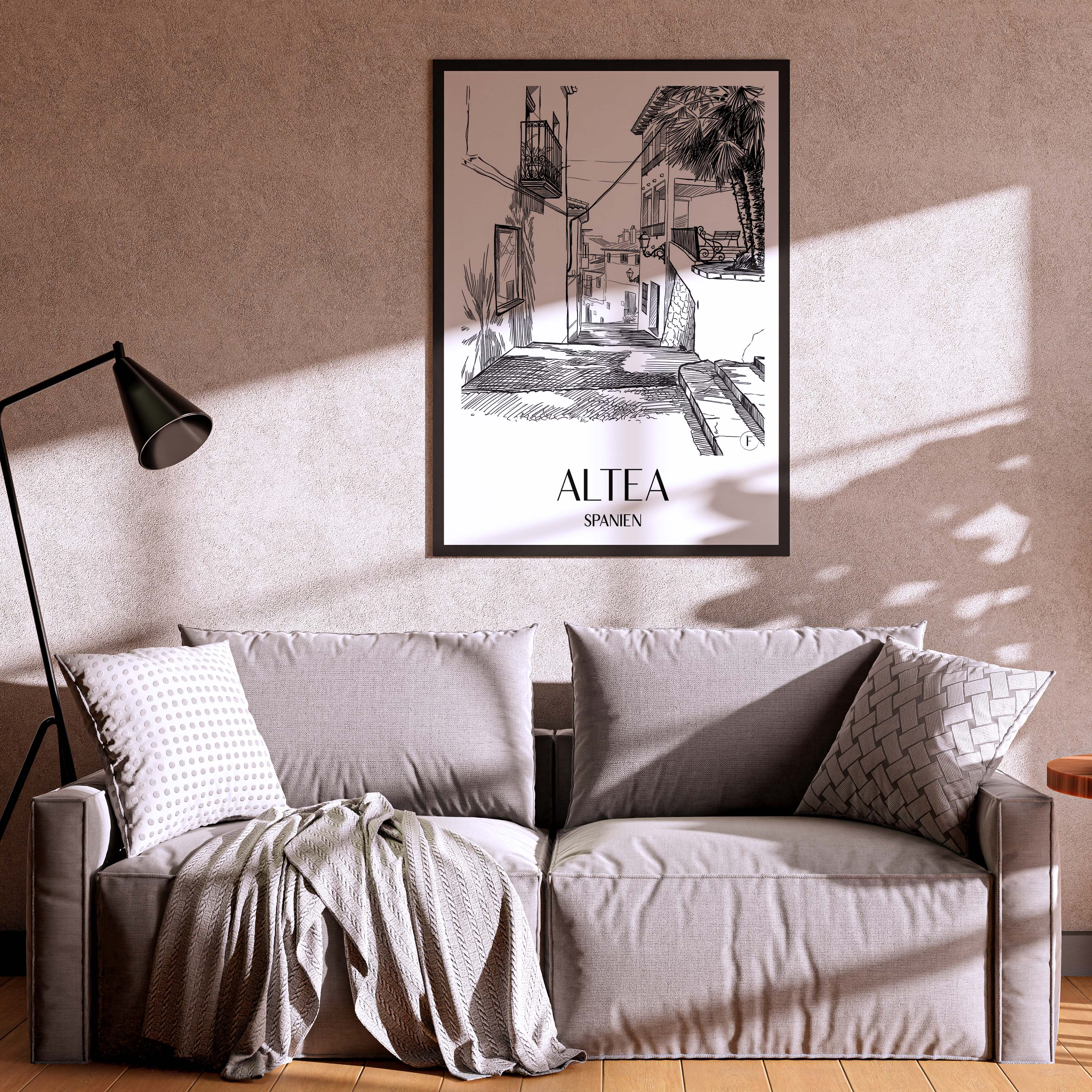altea-spanien-spanien-poster-skizze