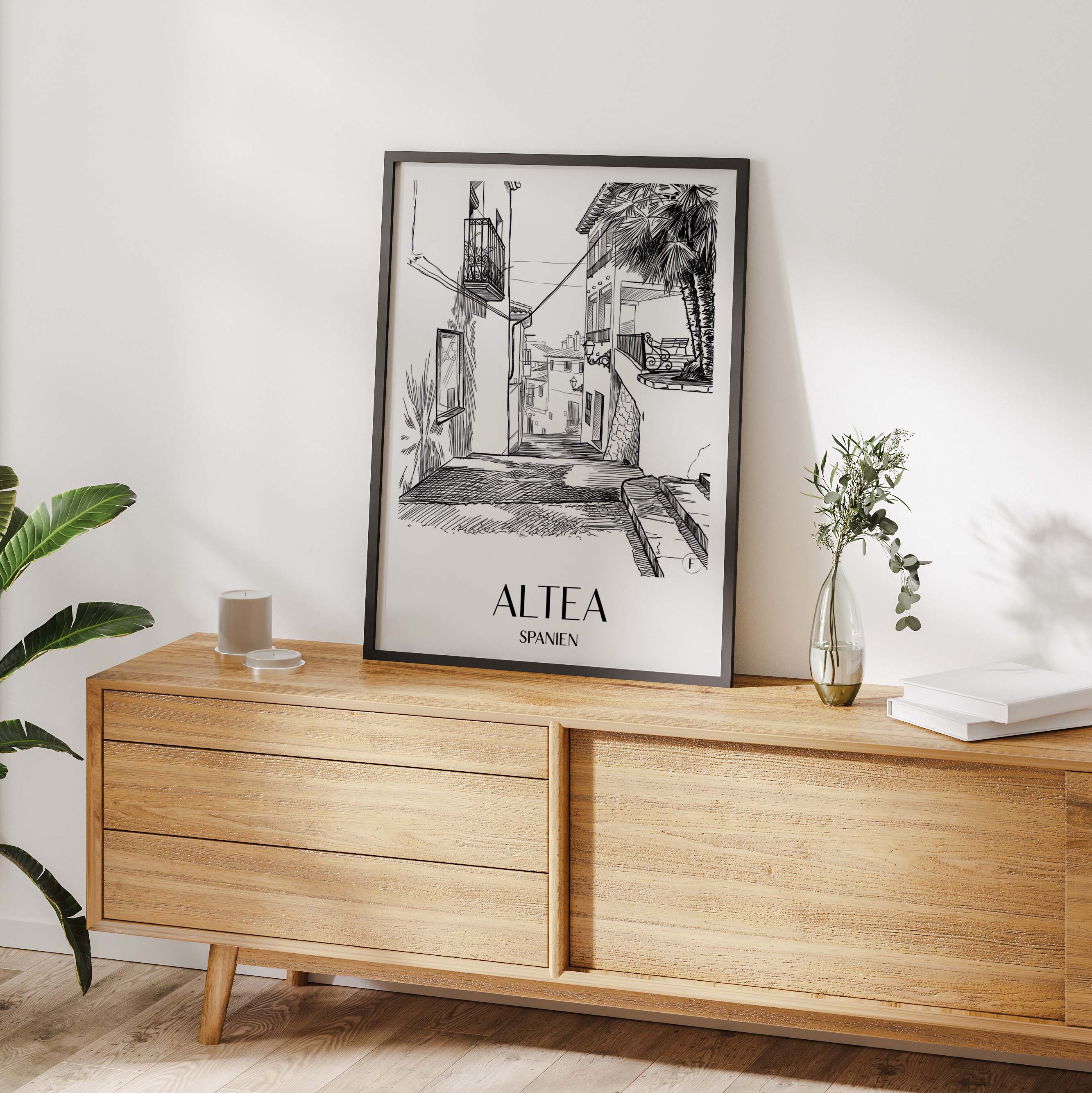 altea-spanien-spanien-poster-skizze