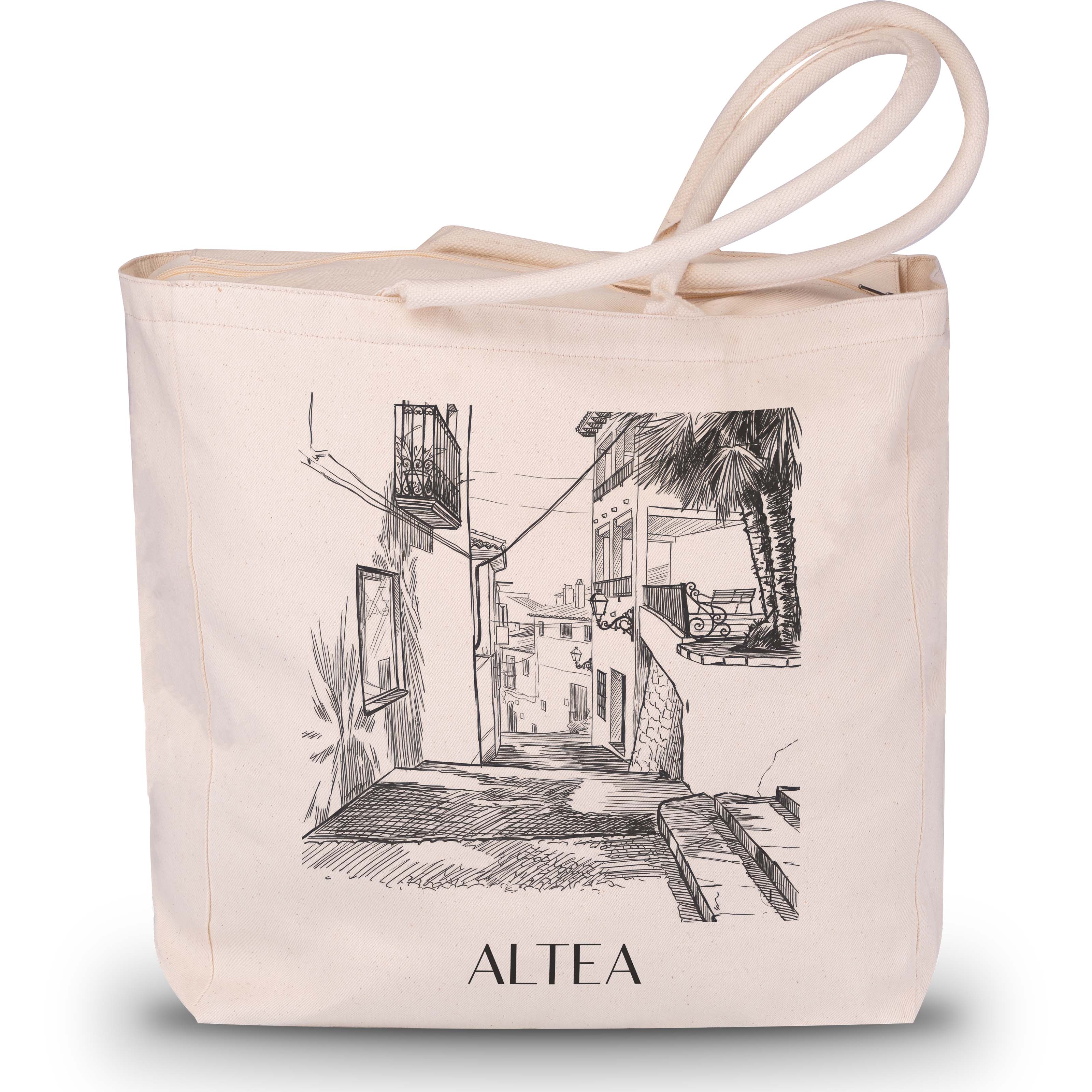 altea-spanien-spanien-einkaufstasche-skizze