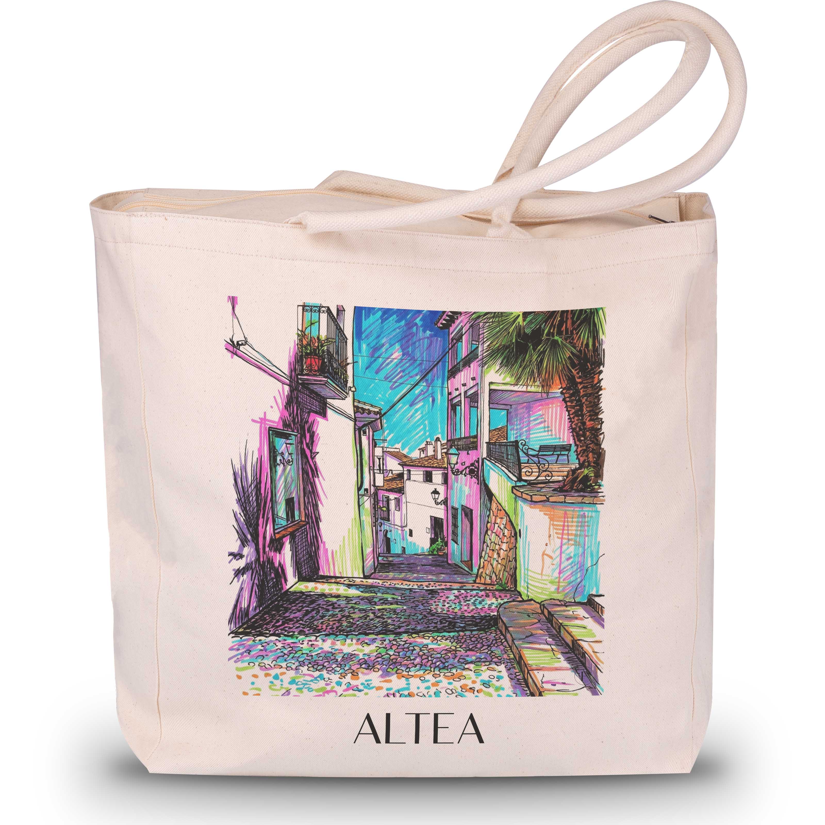 Altea Shopping Tasche - Spanien - Spanien Tote Bag - Einkaufstasche im Tag Graffiti Stil - favplace