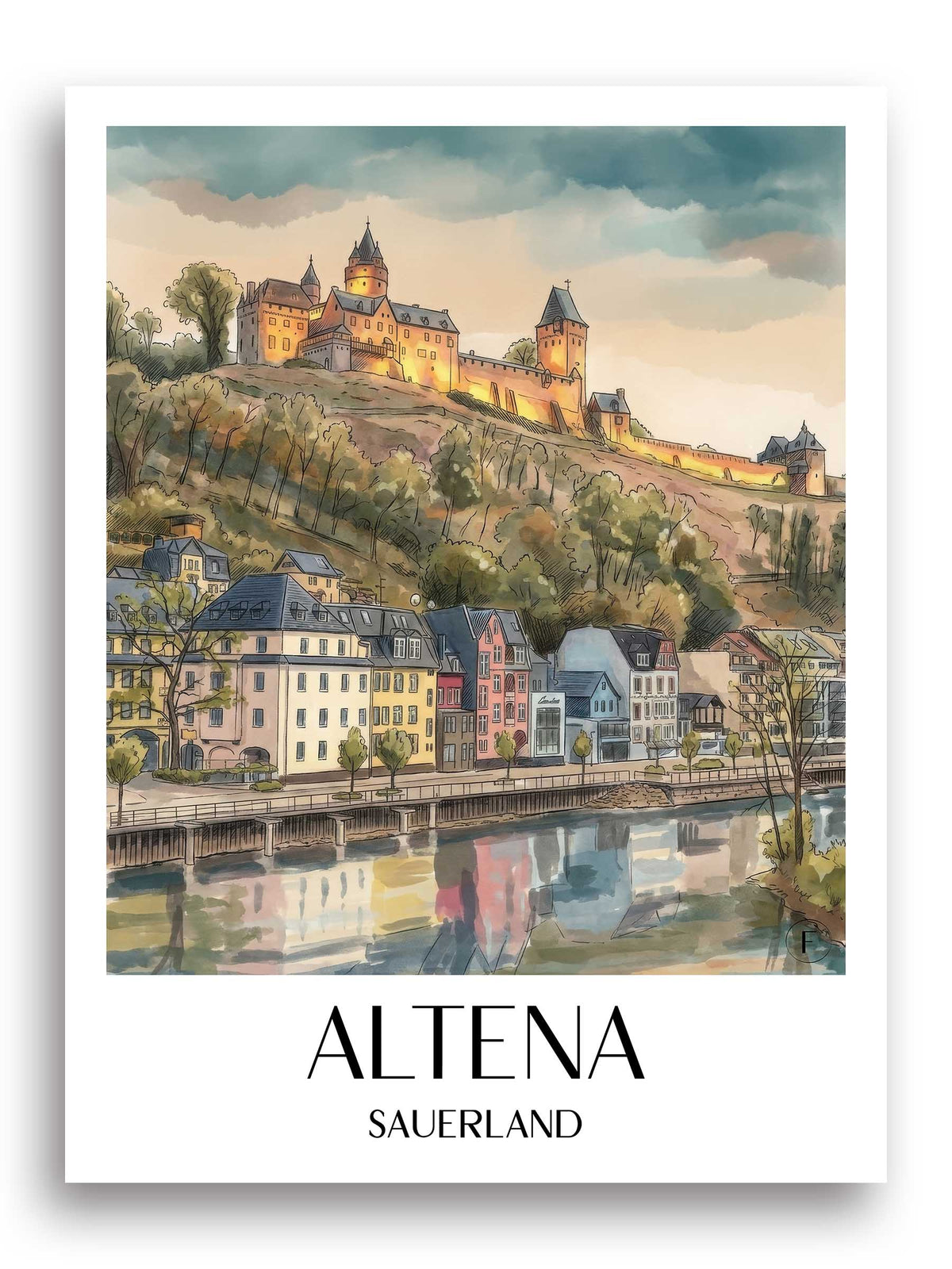 altena-sauerland-deutschland-poster-aquarell