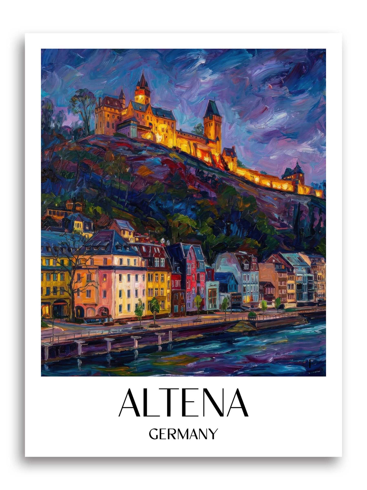 Altena Poster - Sauerland - Deutschland Kunstdruck - Ölgemälde von A4 bis A1 - favplace