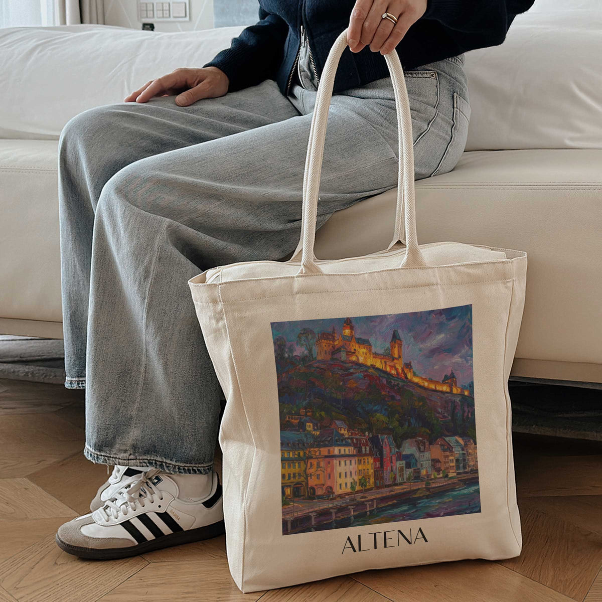 altena-sauerland-deutschland-einkaufstasche-oil-painting-oelgemaelde