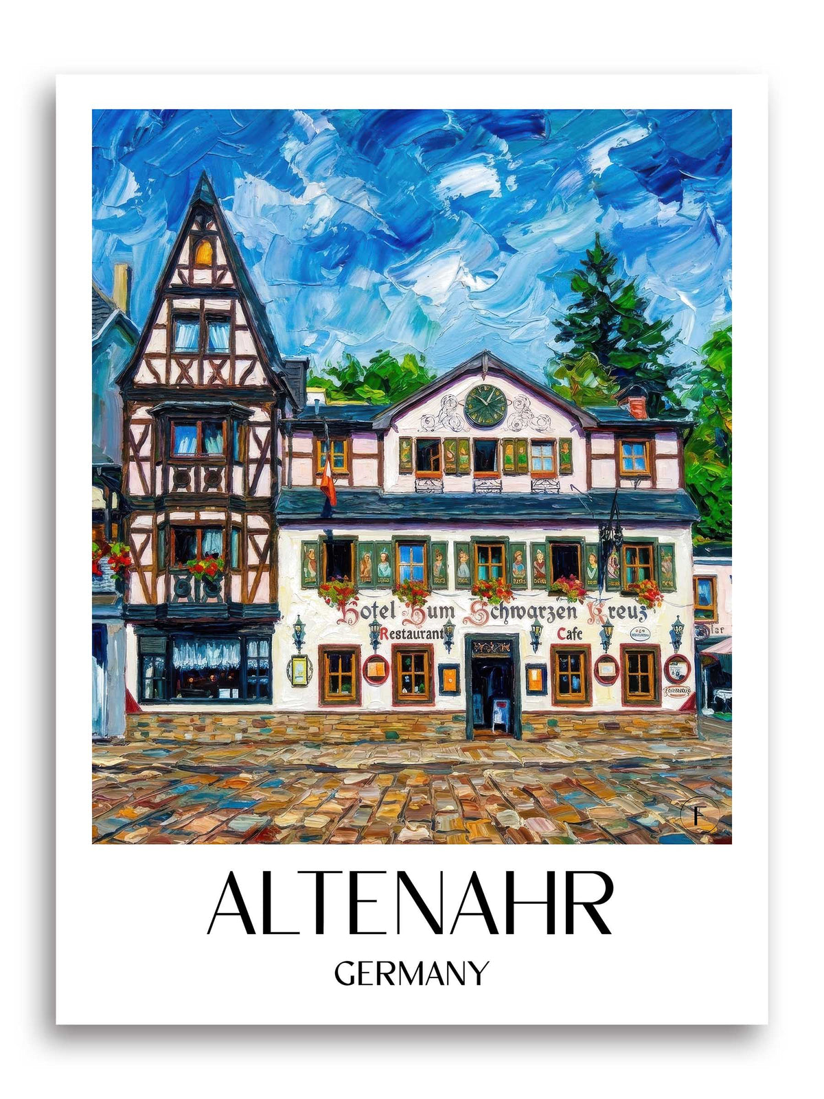 Altenahr Poster - Ahrtal - Deutschland Kunstdruck - Ölgemälde von A4 bis A1 - favplace