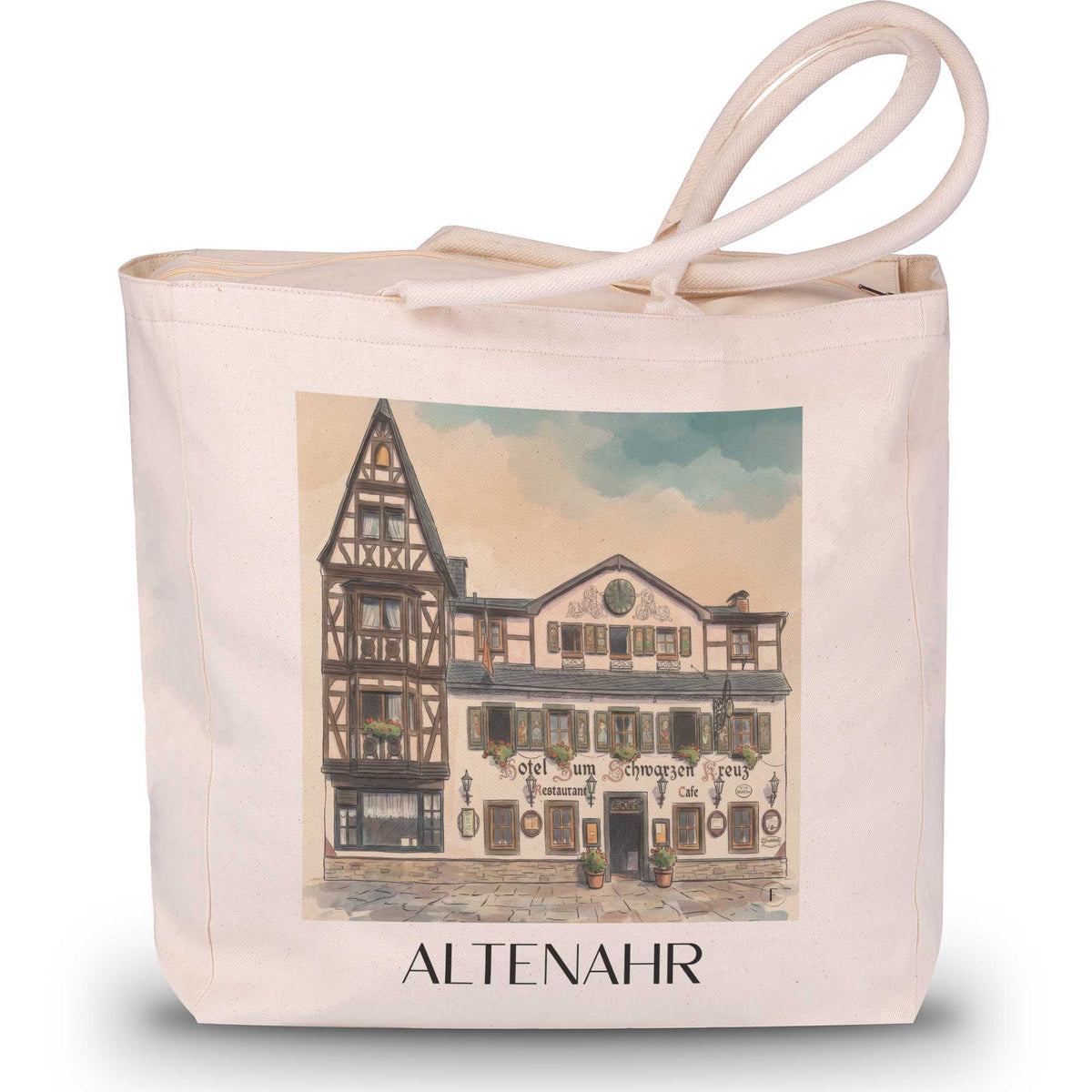 Altenahr Shopping Tasche - Ahrtal - Deutschland Tote Bag - Einkaufstasche im Aquarell Stil - favplace