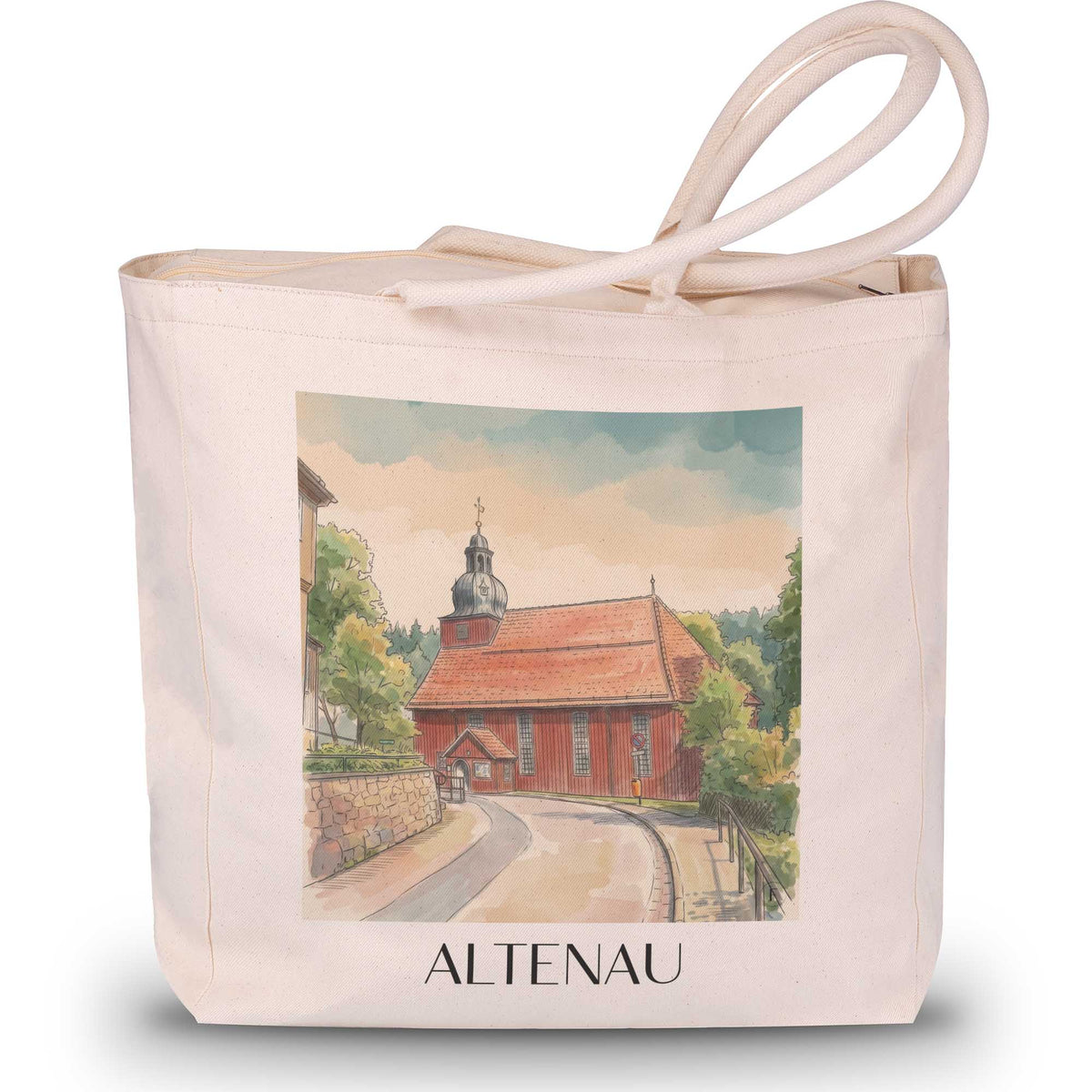 Altenau Shopping Tasche - Oberharz - Deutschland Tote Bag - Einkaufstasche im Aquarell Stil - favplace