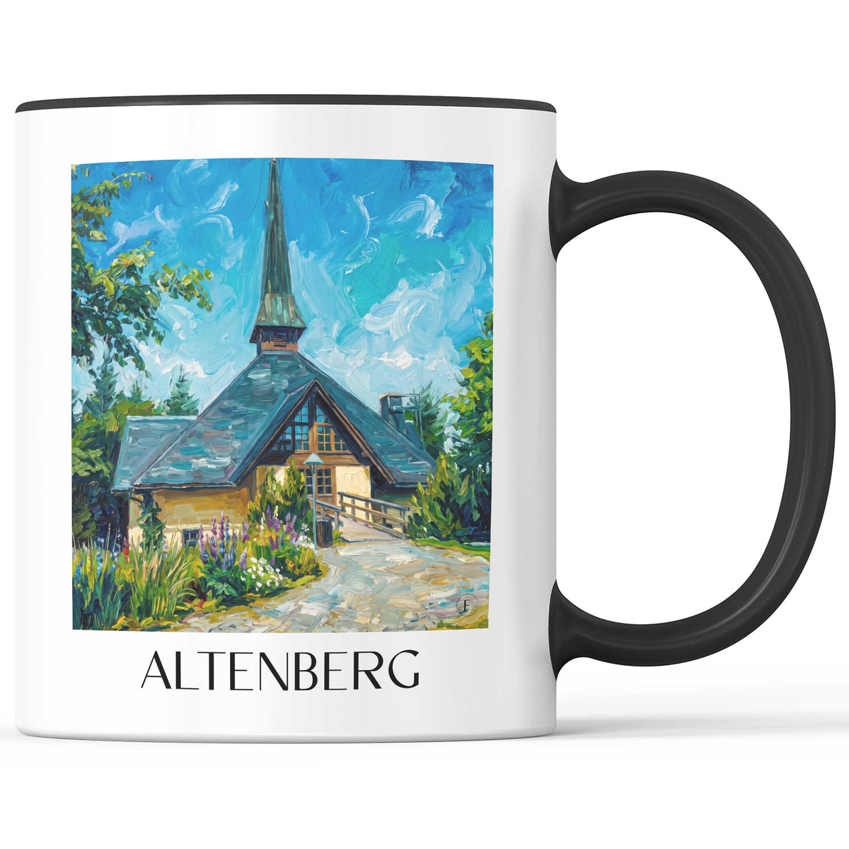 Altenberg Kaffeebecher - Osterzgebirge - Deutschland Becher - Kaffeetasse im Ölgemälde Stil