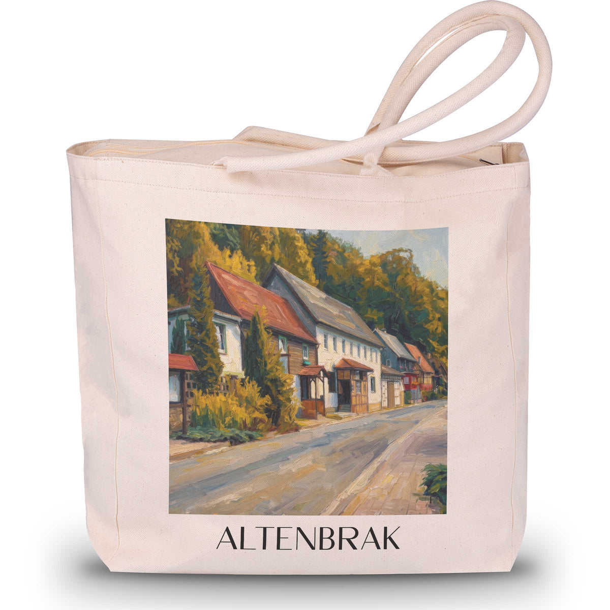 altenbrak-harz-deutschland-einkaufstasche-oil-painting-oelgemaelde