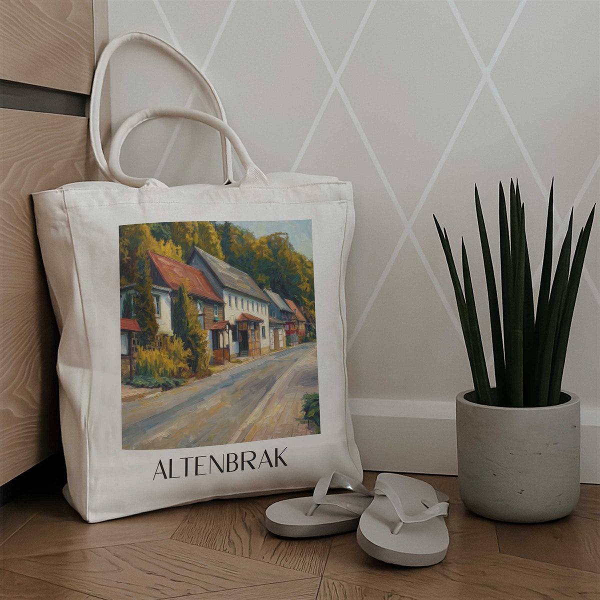 altenbrak-harz-deutschland-einkaufstasche-oil-painting-oelgemaelde