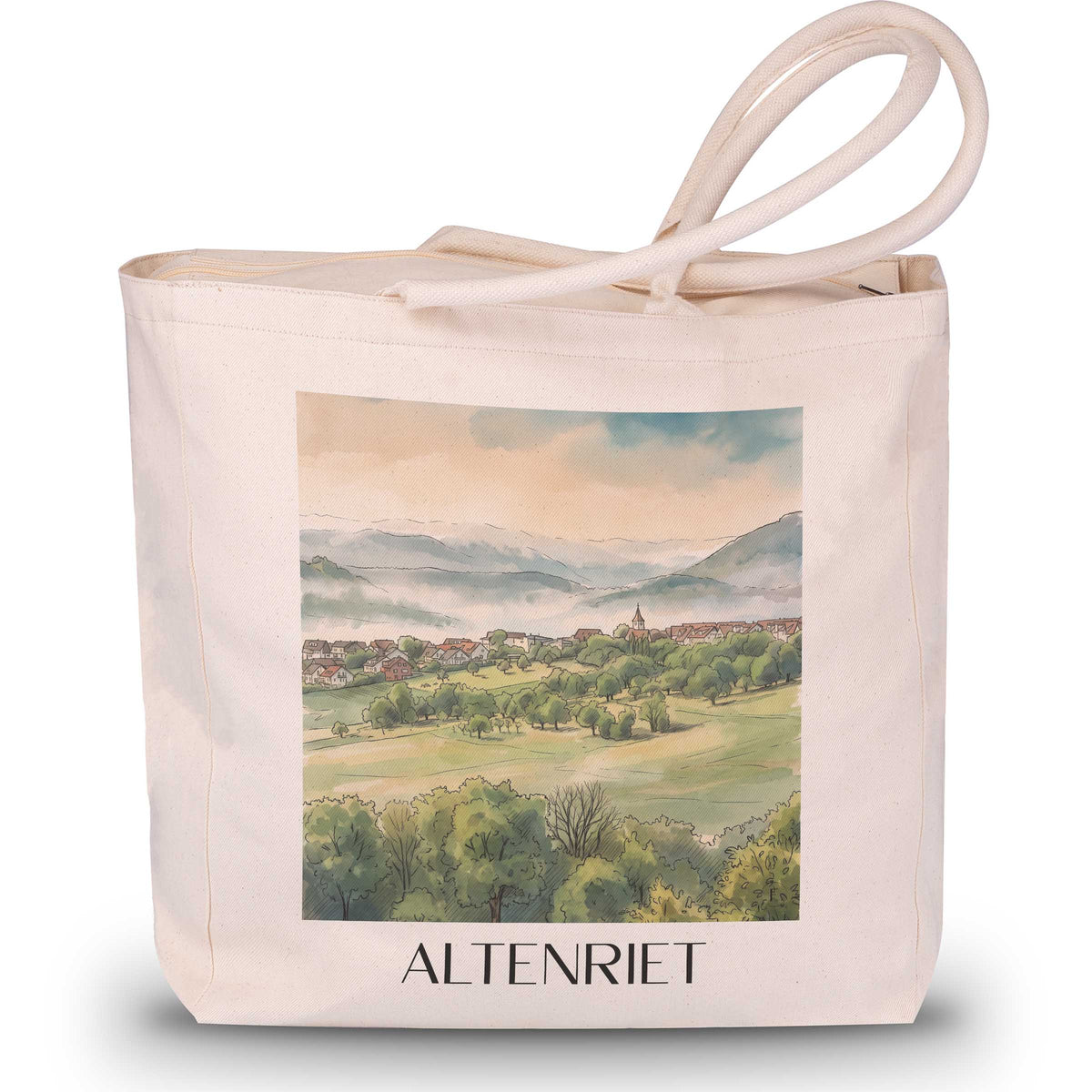 Altenriet Shopping Tasche - Schönbuch - Deutschland Tote Bag - Einkaufstasche im Aquarell Stil - favplace
