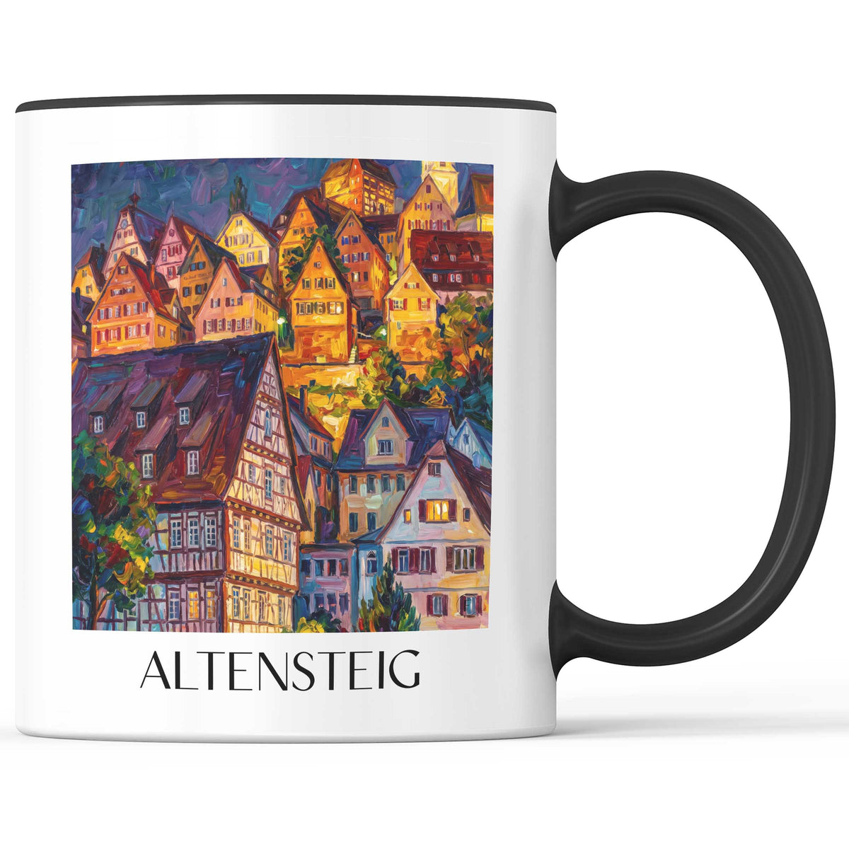 Altensteig Kaffeebecher - Nordschwarzwald - Deutschland Becher - Kaffeetasse im Ölgemälde Stil - favplace