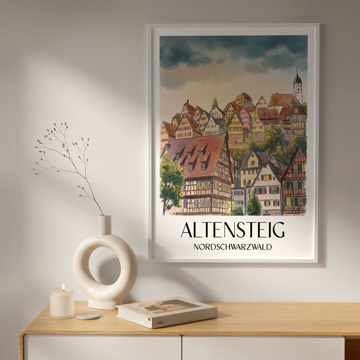altensteig-nordschwarzwald-deutschland-poster-aquarell
