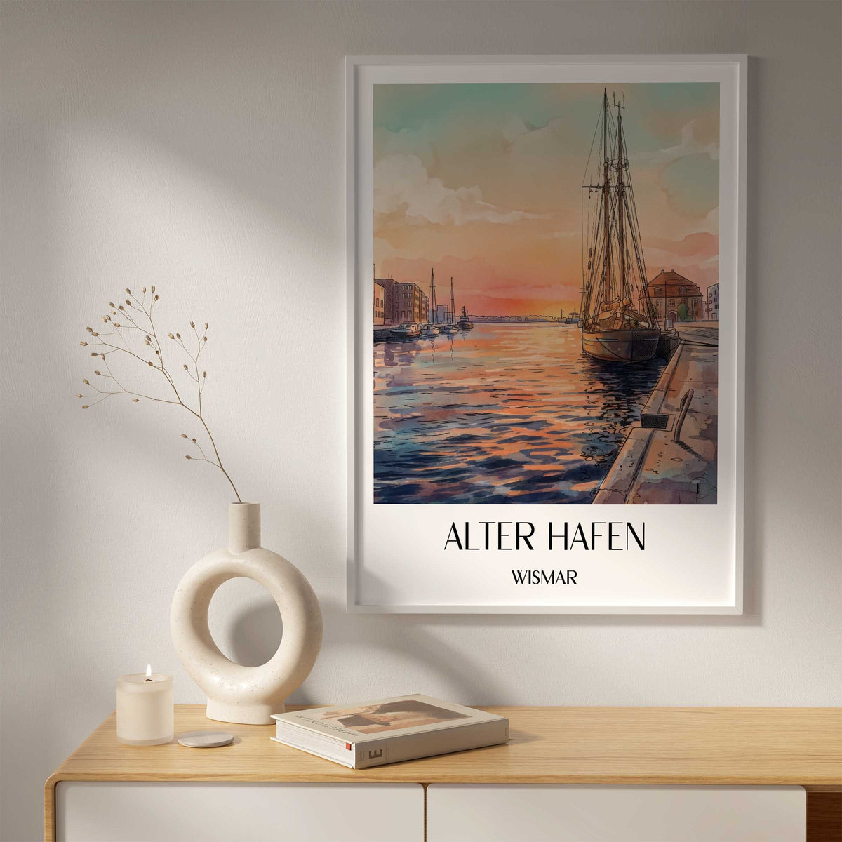 alter-hafen-wismar-deutschland-poster-aquarell