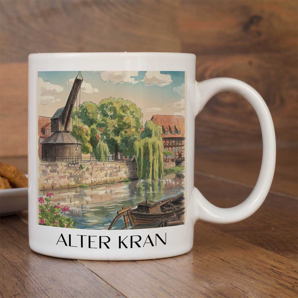 alter-kran-lüneburg-deutschland-kaffeebecher-aquarell