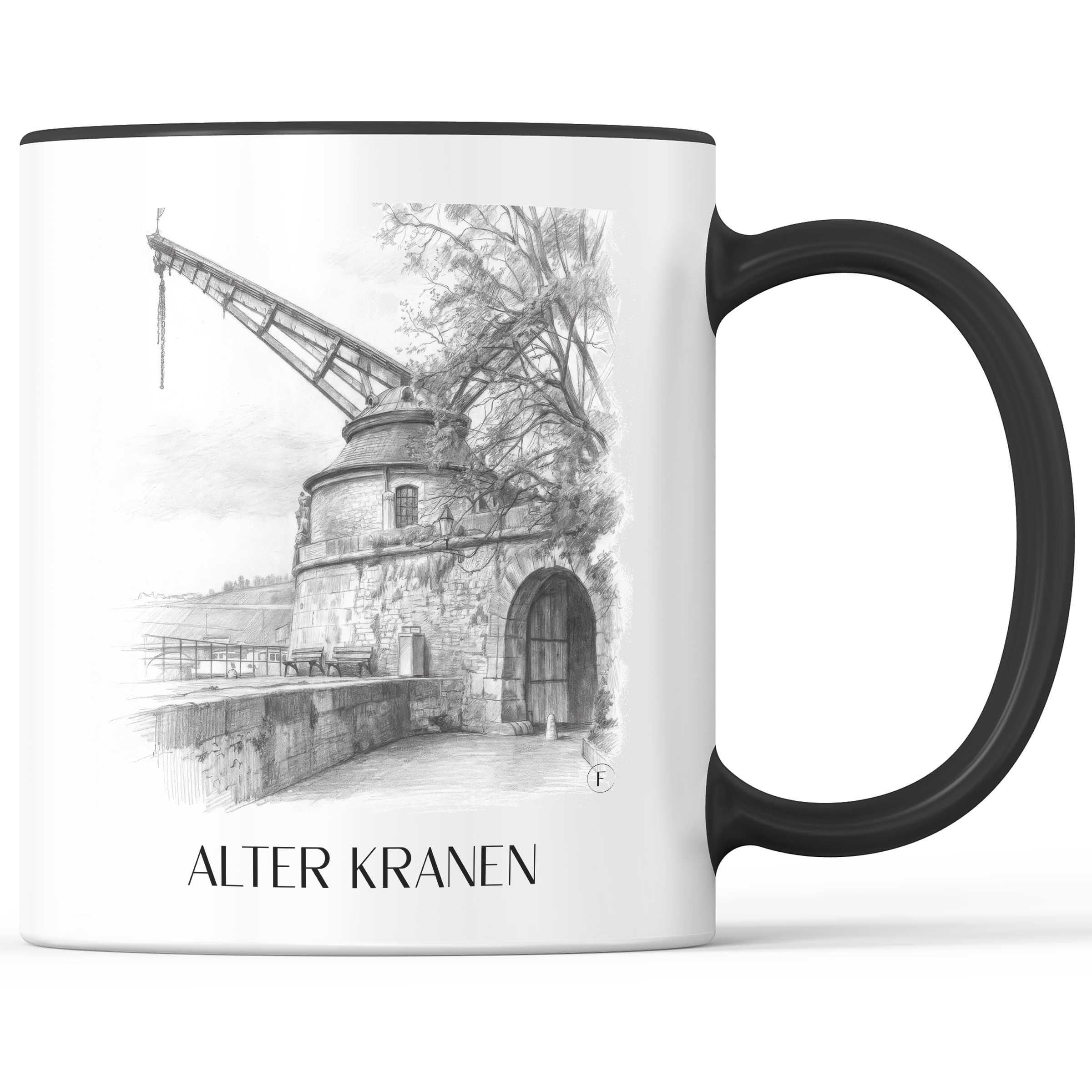 alter-kranen-würzburg-deutschland-kaffeebecher-bleistift-zeichnung-drawing