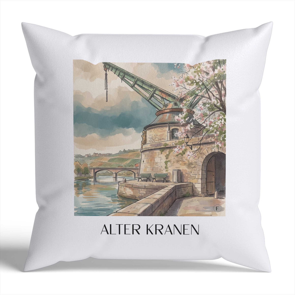 alter-kranen-würzburg-deutschland-kissenbezug-aquarell