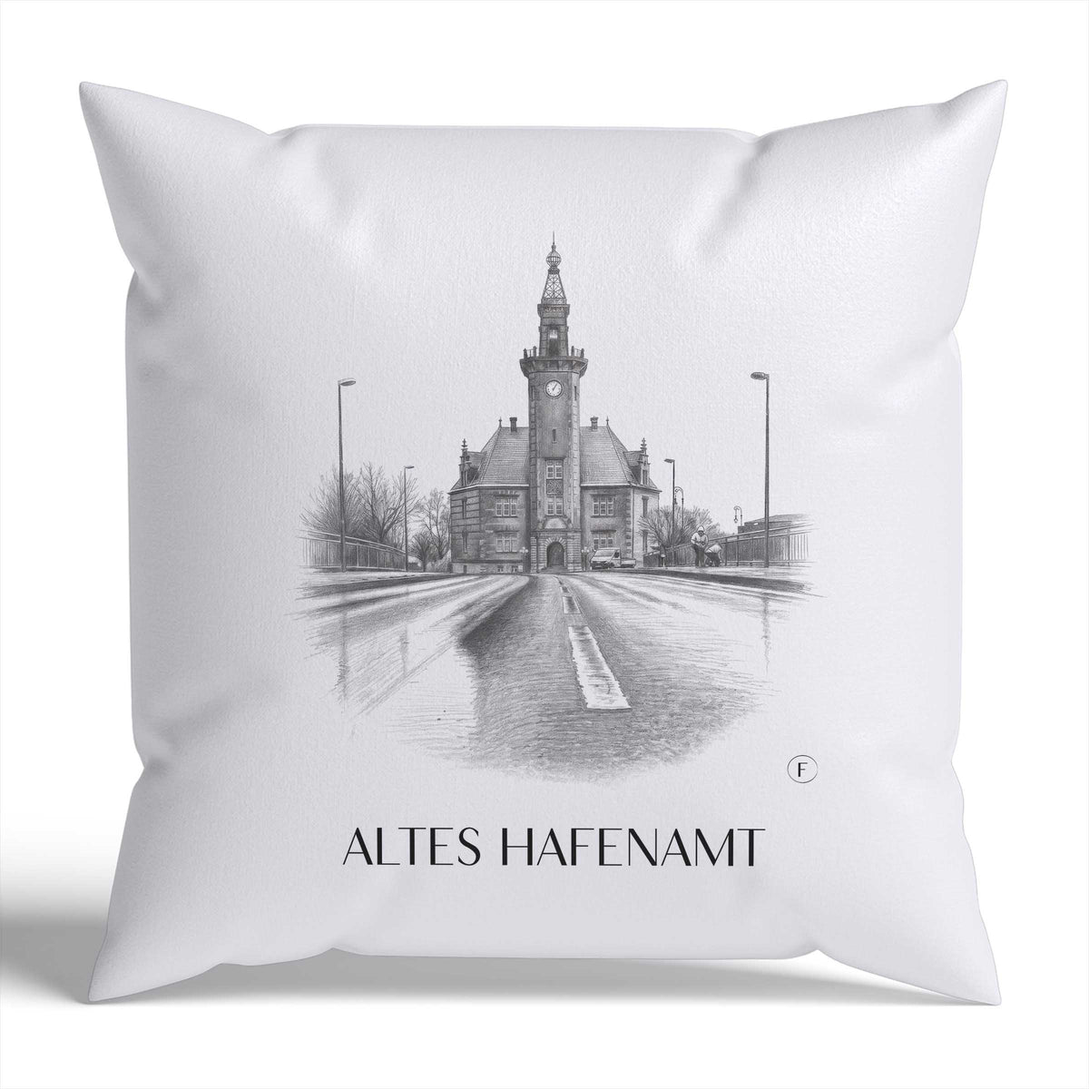 altes-hafenamt-dortmund-deutschland-kissenbezug-bleistift-zeichnung-drawing