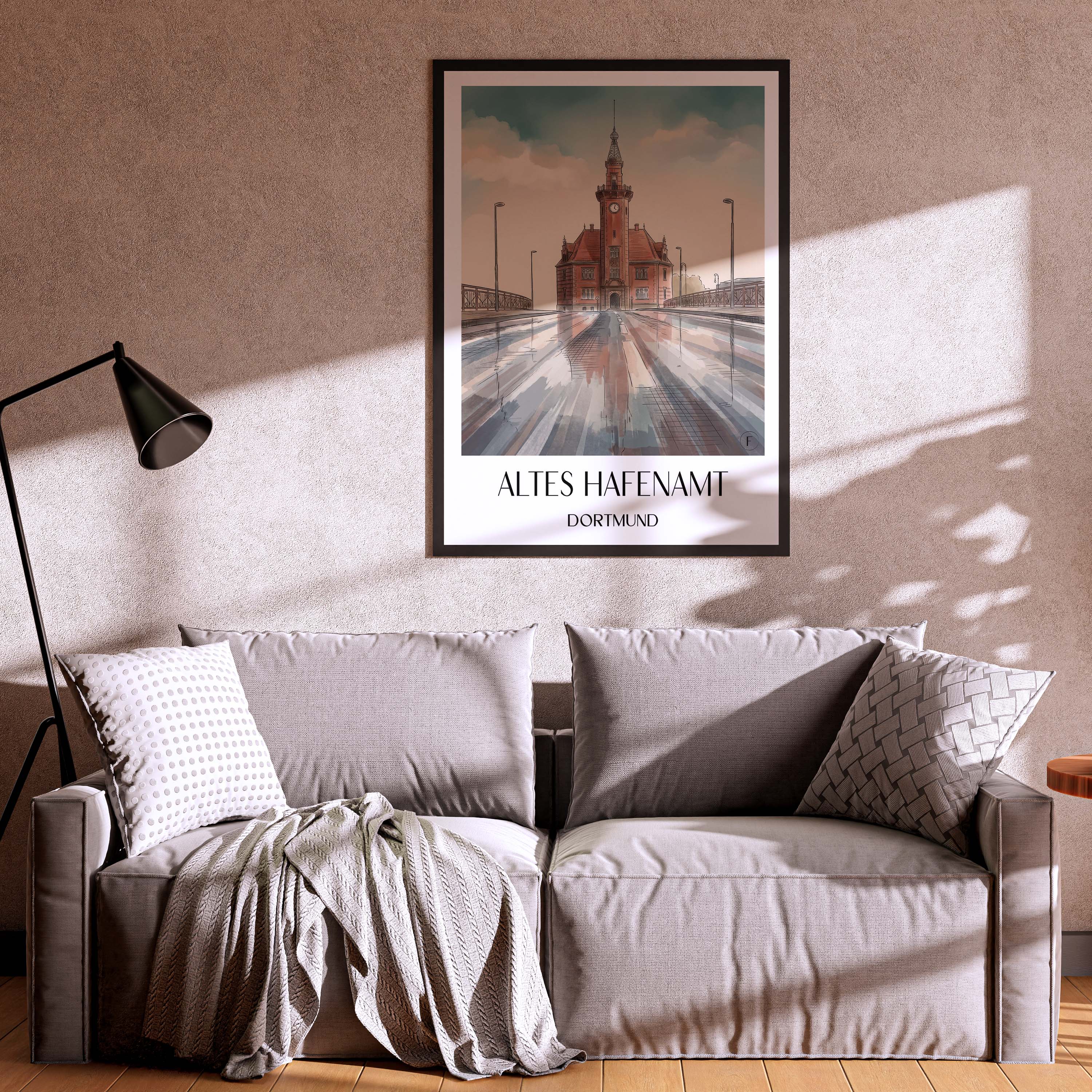 altes-hafenamt-dortmund-deutschland-poster-aquarell