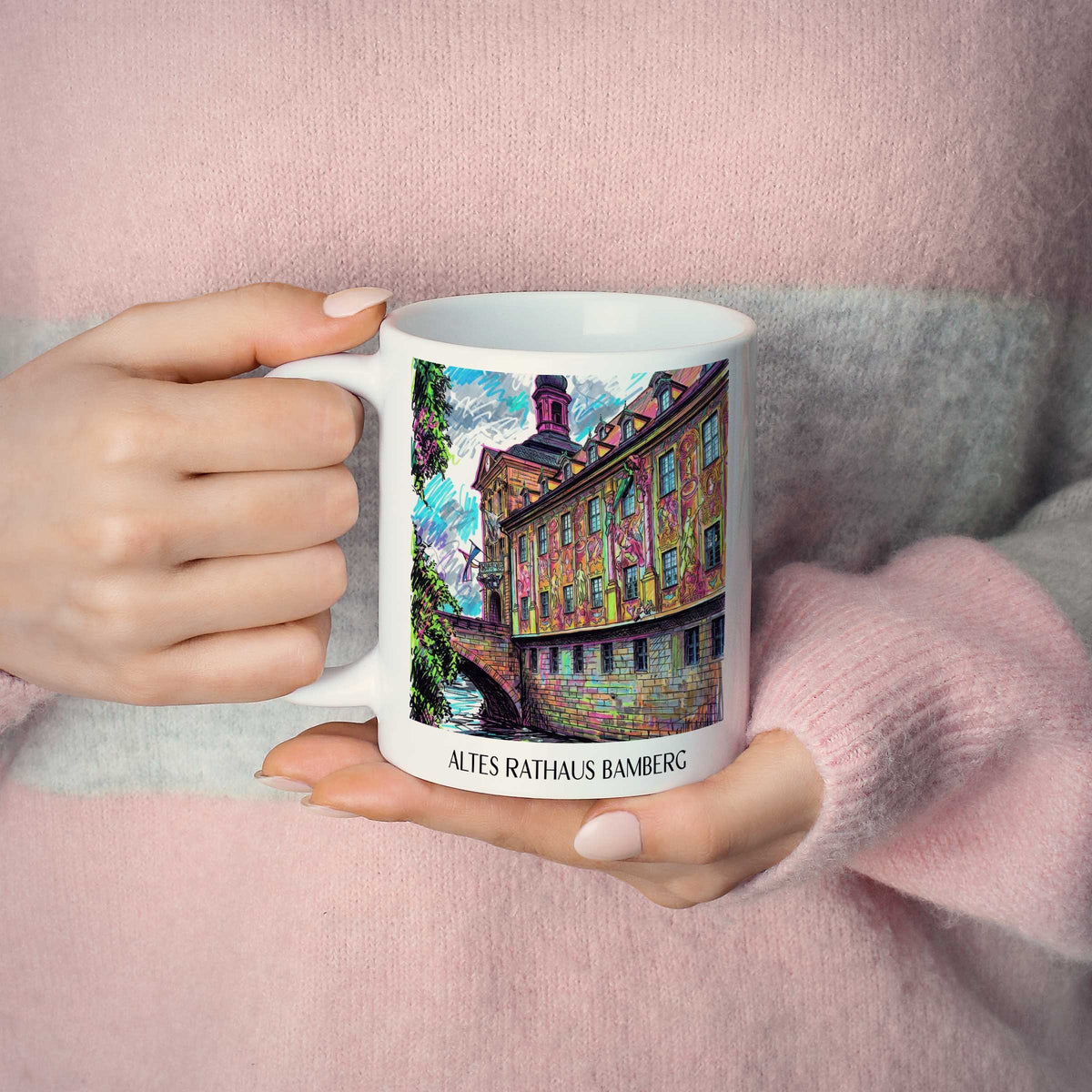 altes-rathaus-bamberg-deutschland-kaffeebecher-graffiti