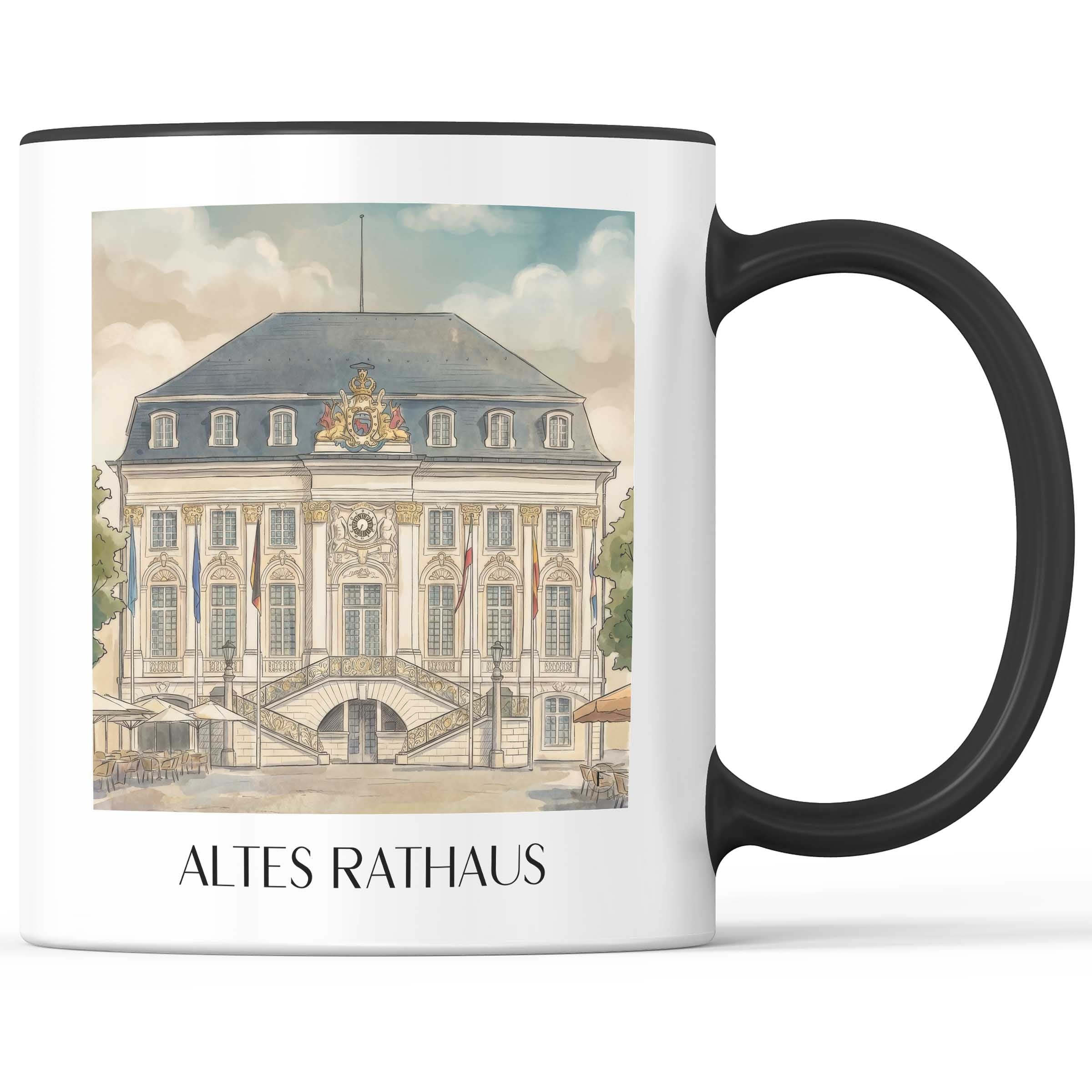 altes-rathaus-bonn-deutschland-kaffeebecher-aquarell