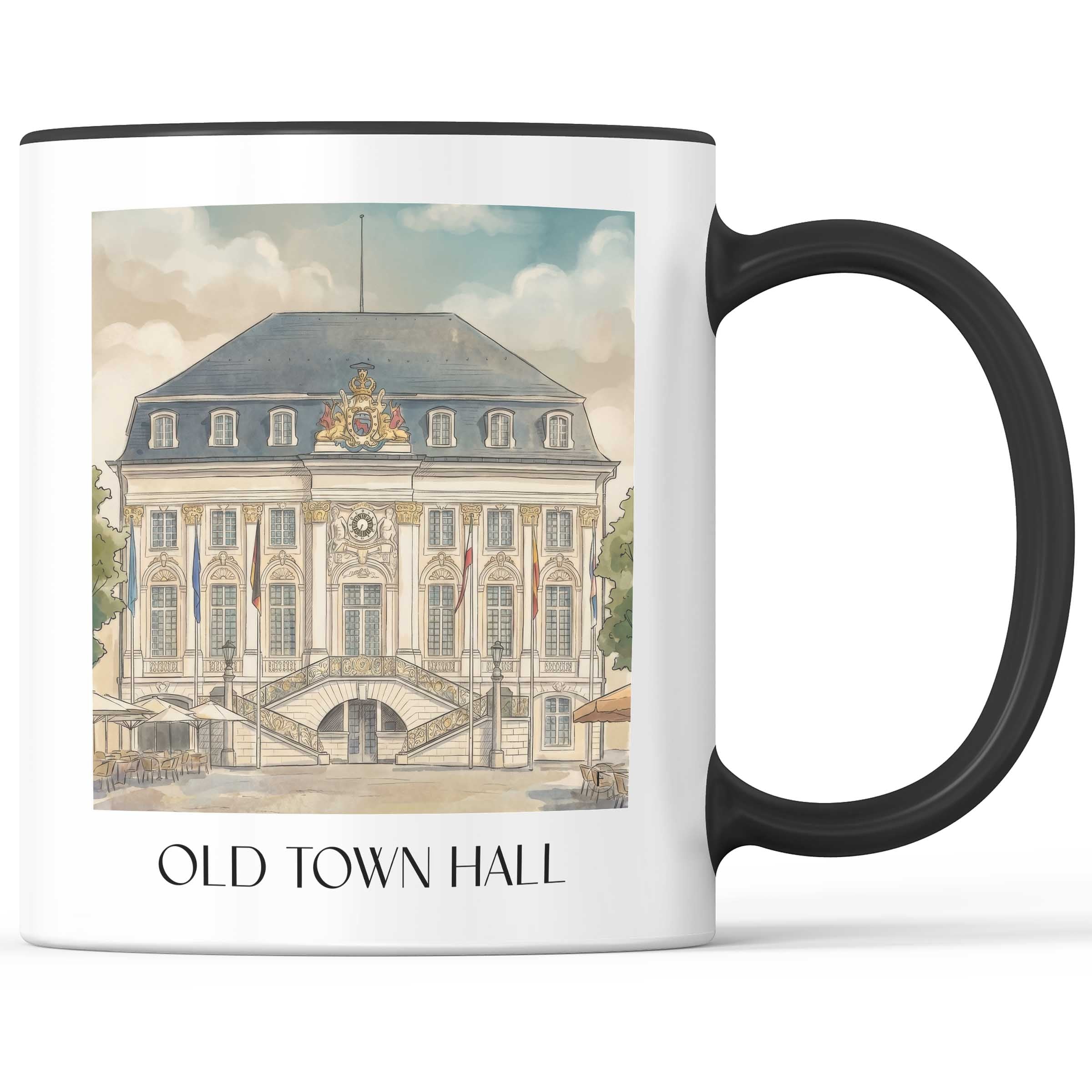 Altes Rathaus Kaffeebecher - Bonn - Deutschland Becher - Kaffeetasse im Aquarell Stil - favplace