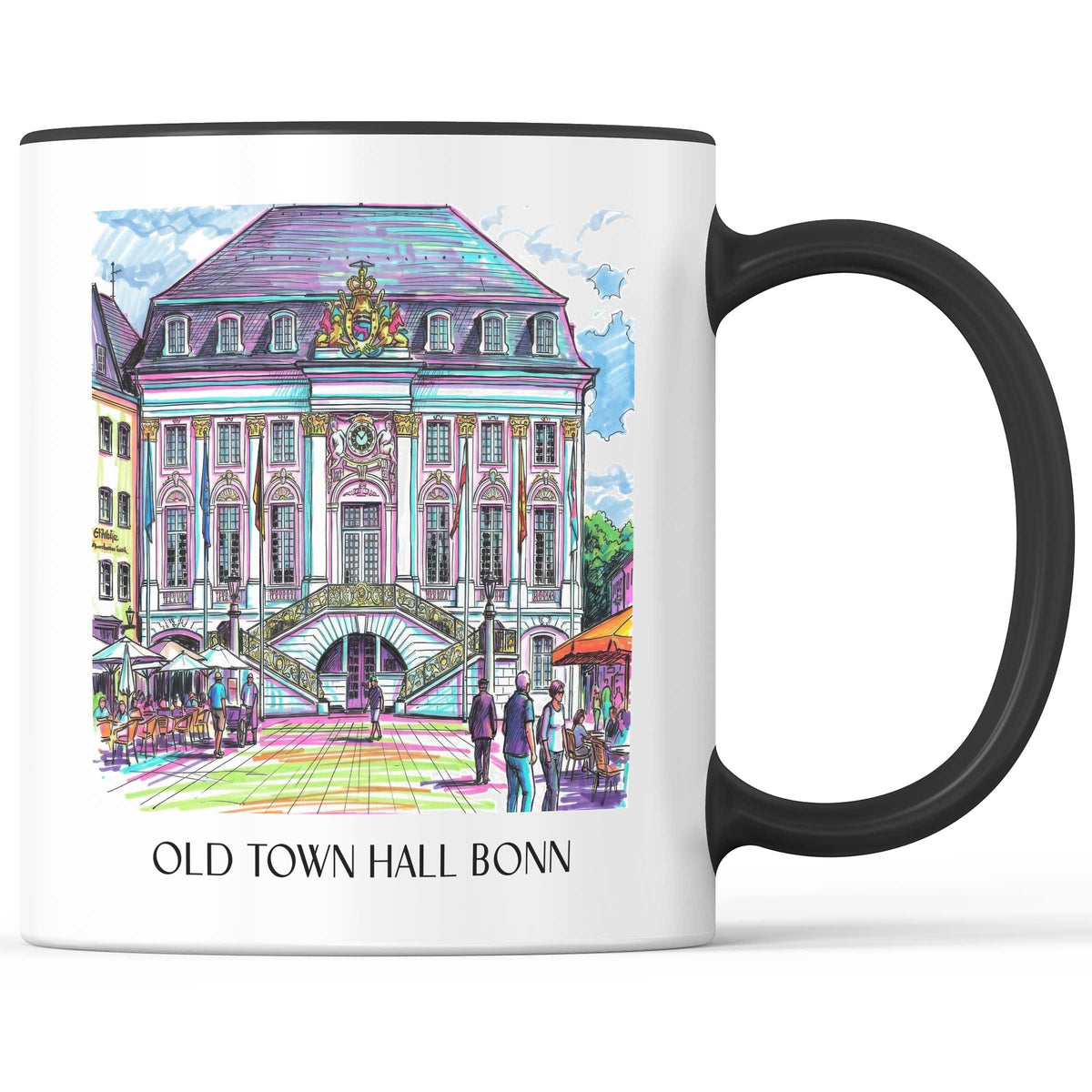 Altes Rathaus Kaffeebecher - Bonn - Deutschland Becher - Kaffeetasse im Tag Graffiti Stil - favplace