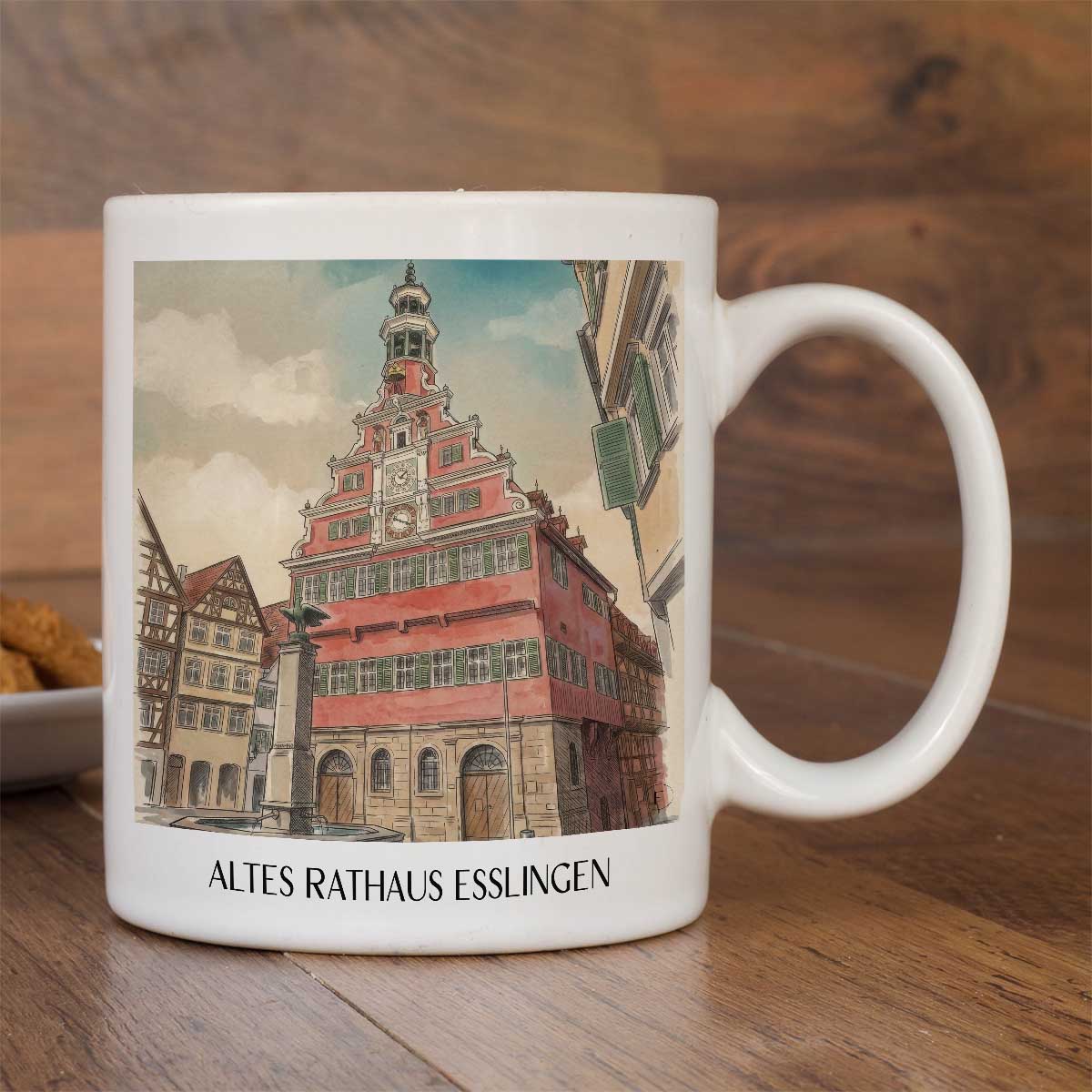 altes-rathaus-esslingen-am-neckar-deutschland-kaffeebecher-aquarell