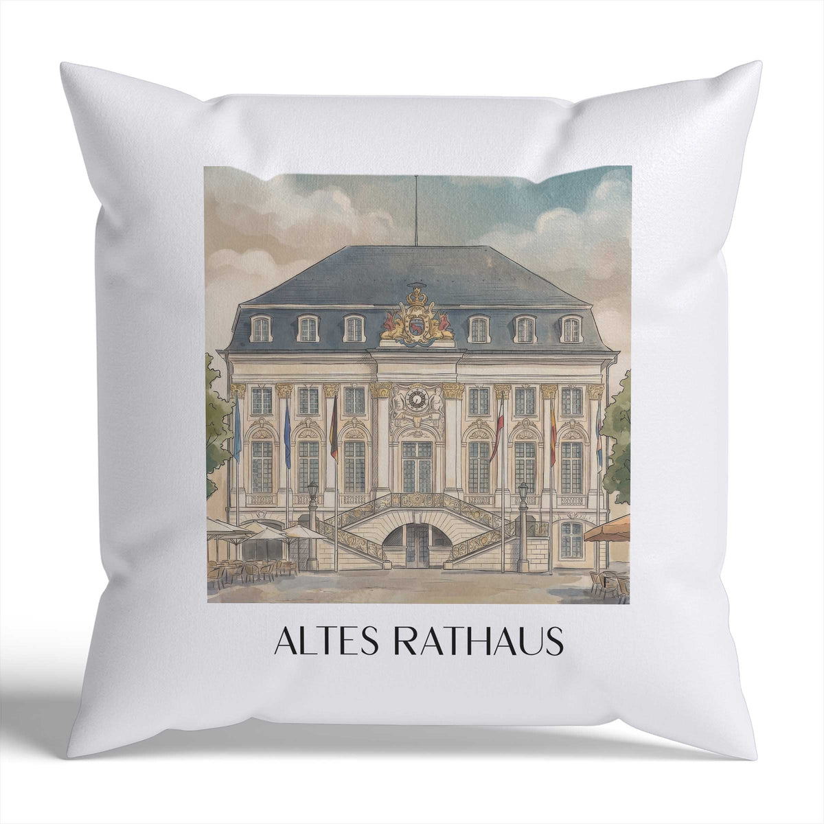 altes-rathaus-bonn-deutschland-kissenbezug-aquarell