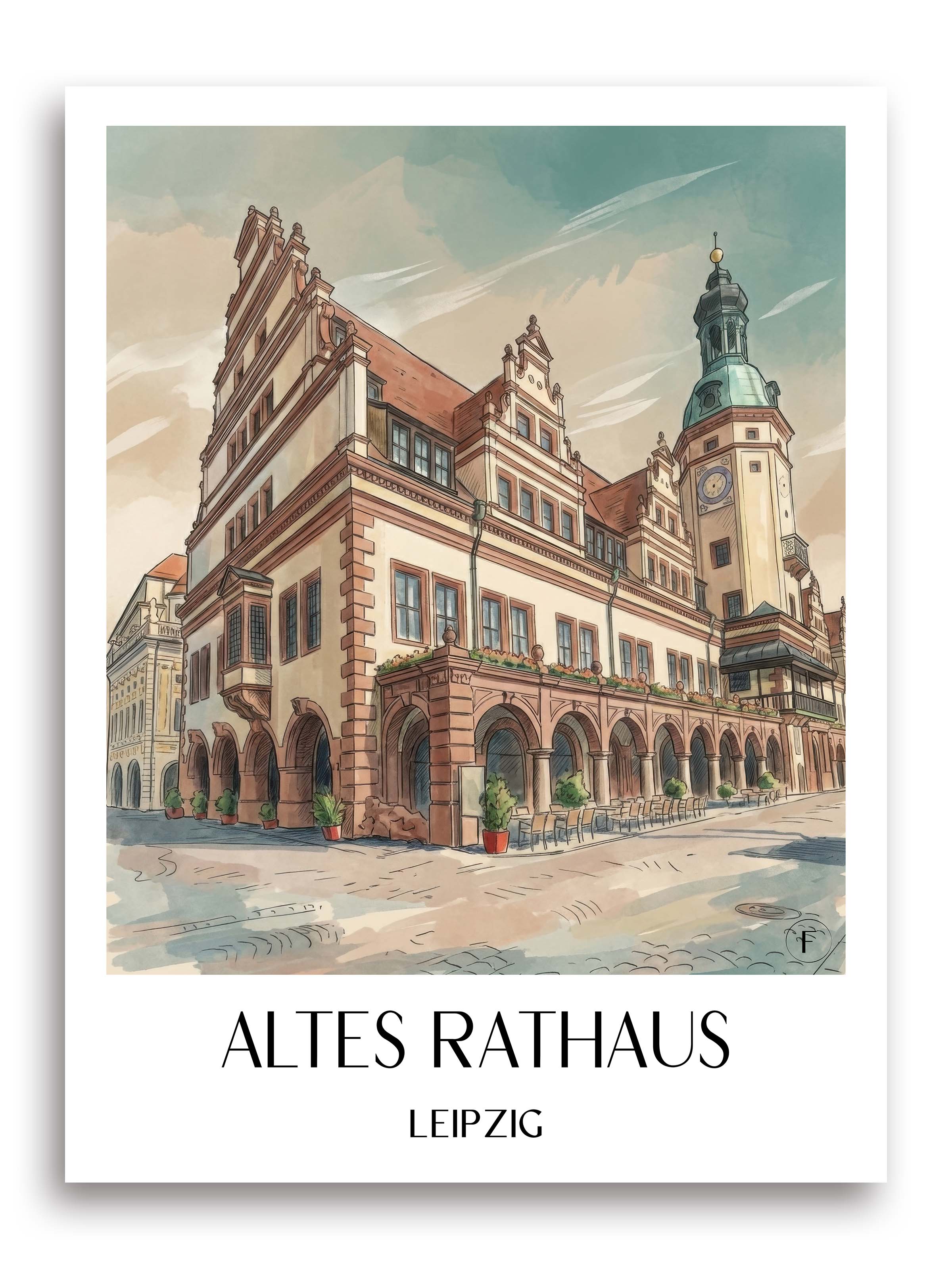 altes-rathaus-leipzig-deutschland-poster-aquarell
