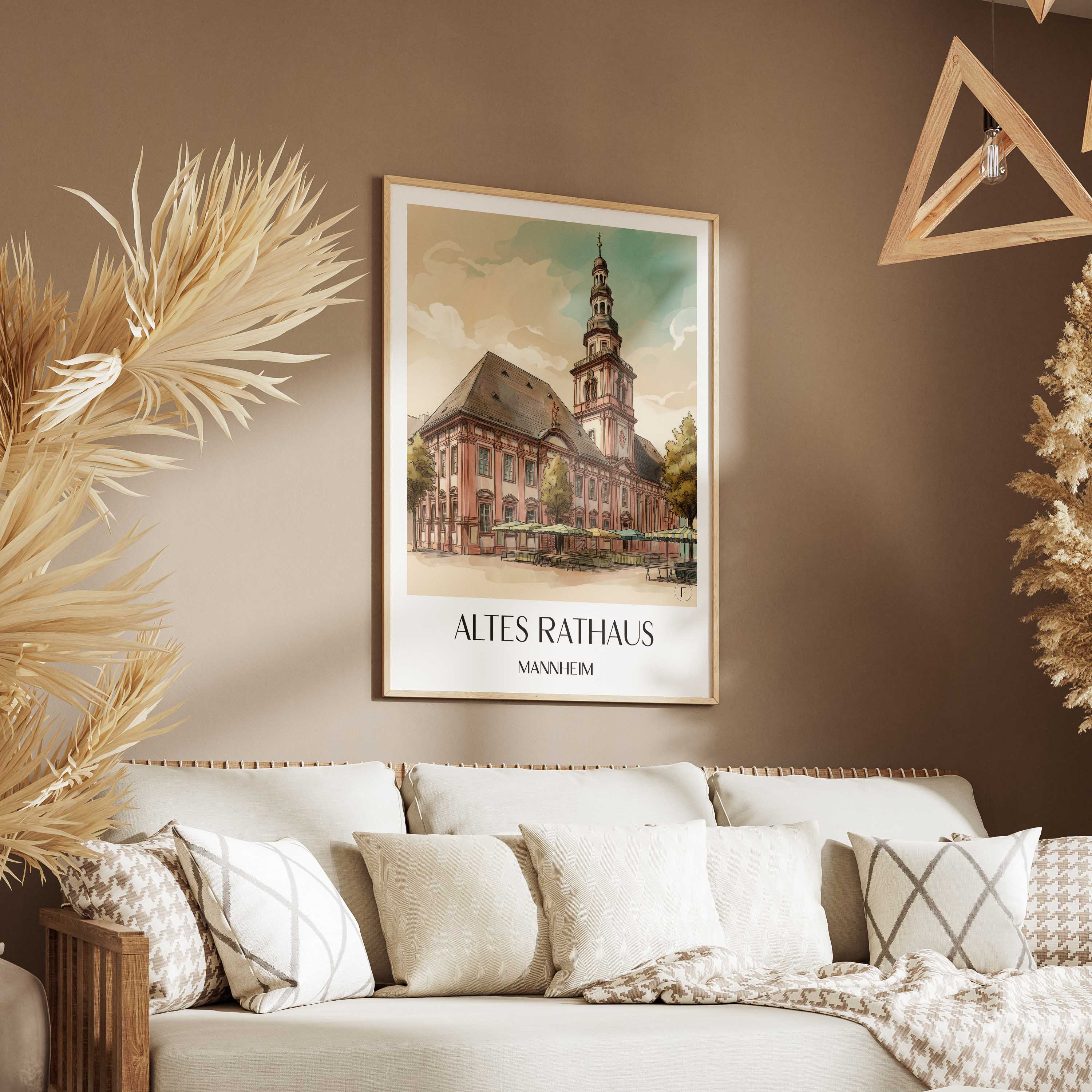altes-rathaus-mannheim-deutschland-poster-aquarell