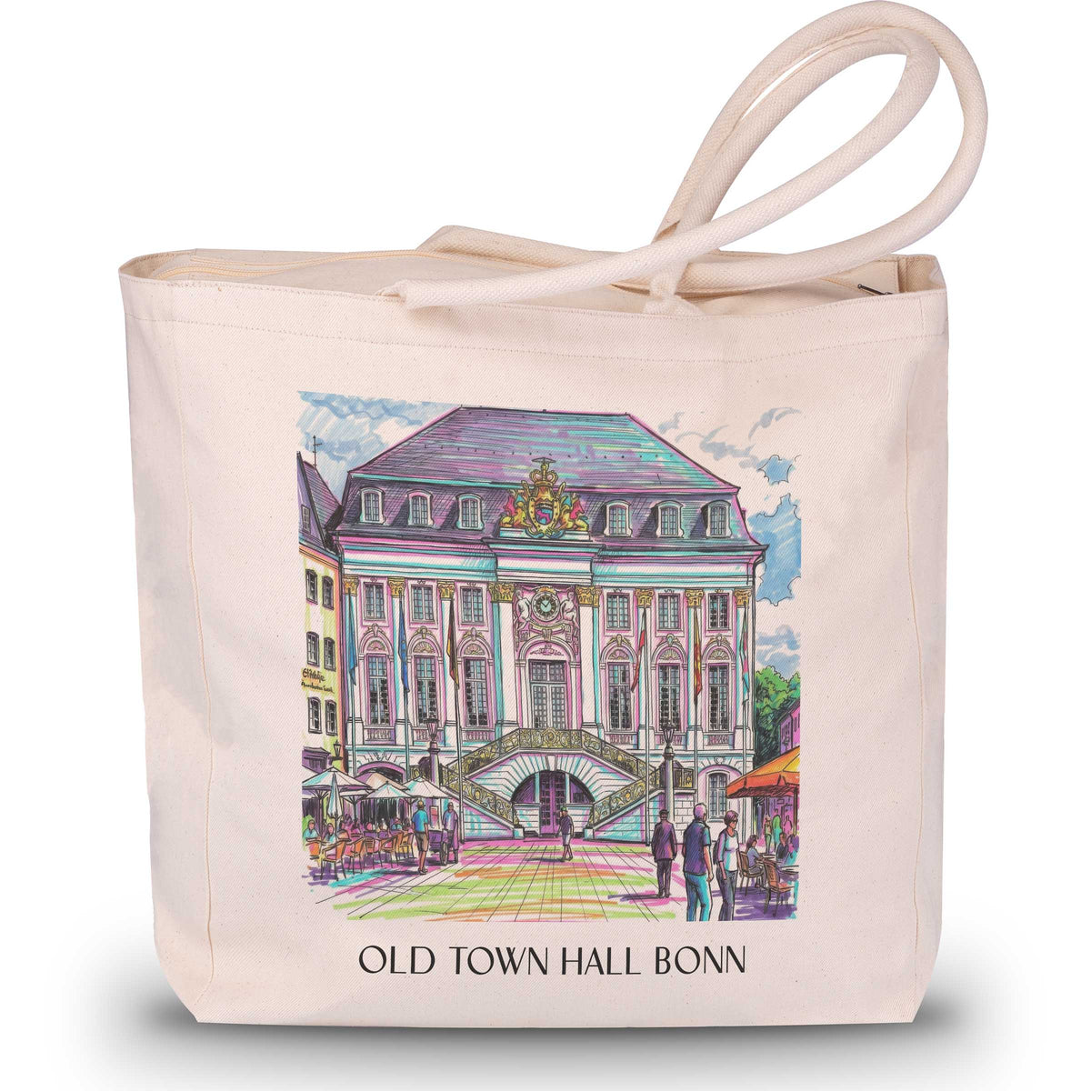 Altes Rathaus Shopping Tasche - Bonn - Deutschland Tote Bag - Einkaufstasche im Tag Graffiti Stil - favplace