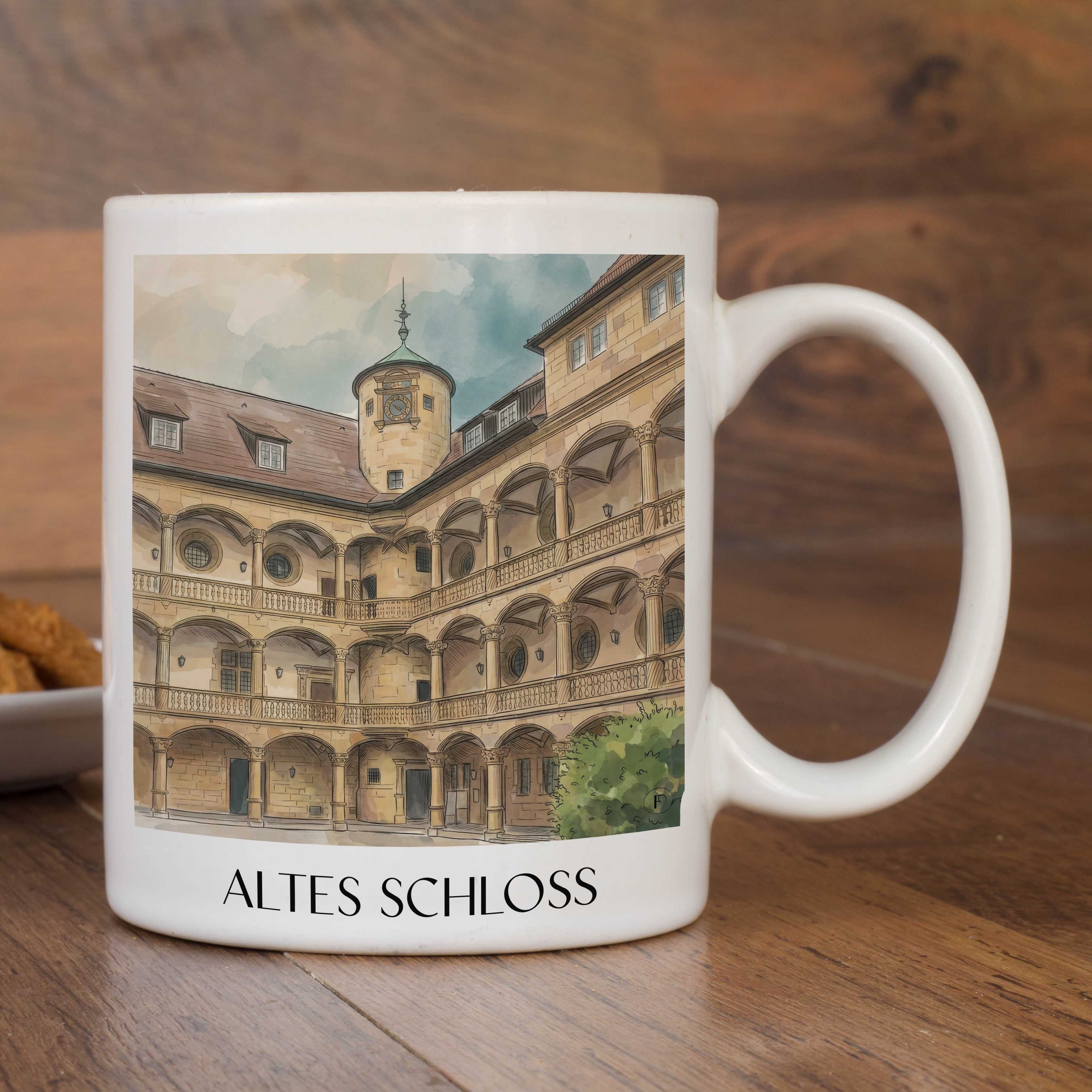 altes-schloss-stuttgart-deutschland-kaffeebecher-aquarell