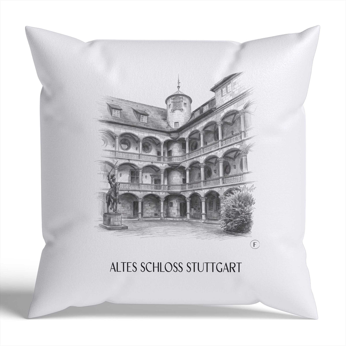 altes-schloss-stuttgart-deutschland-kissenbezug-bleistift-zeichnung-drawing