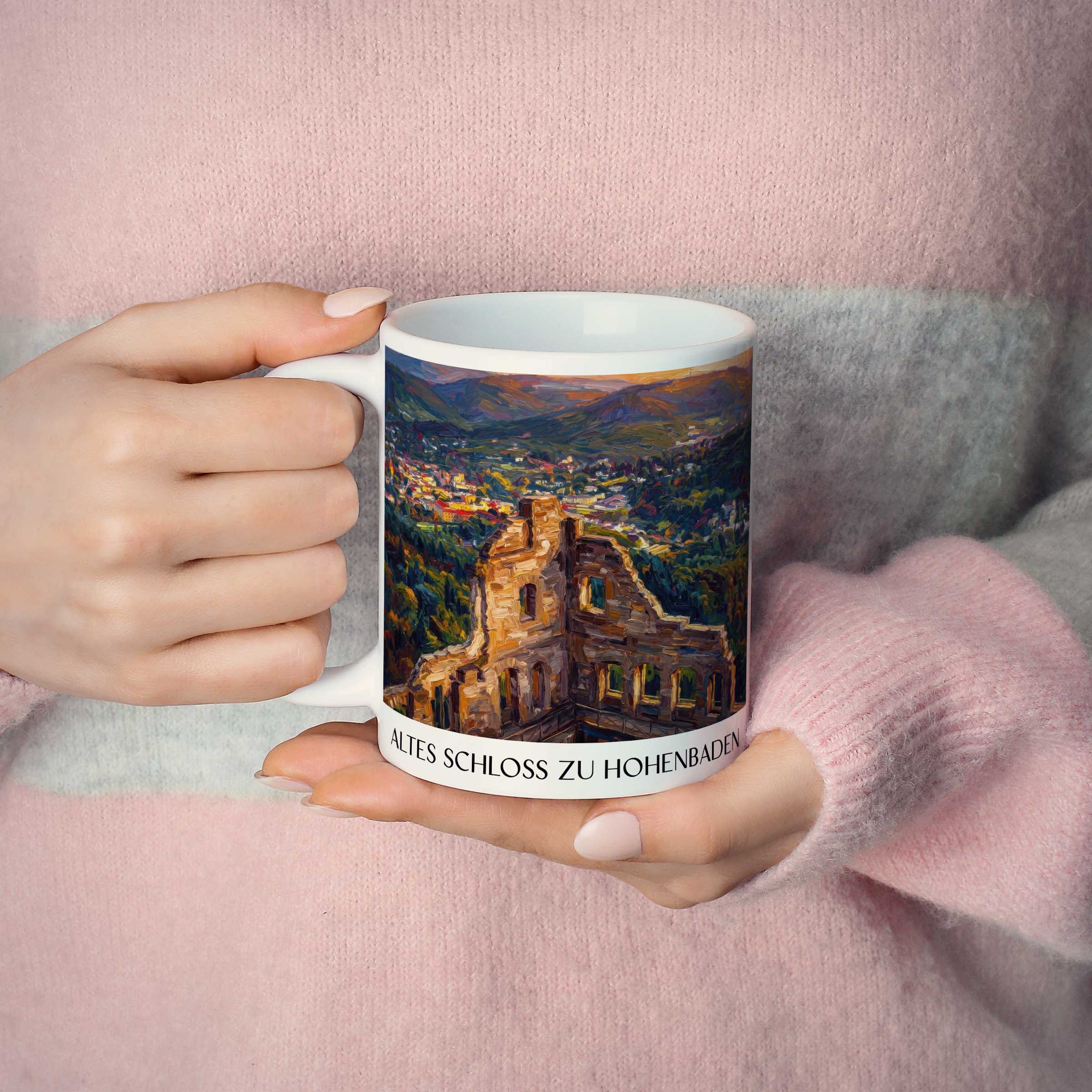 altes-schloss-zu-hohenbaden-baden-baden-deutschland-kaffeebecher-oil-painting-oelgemaelde