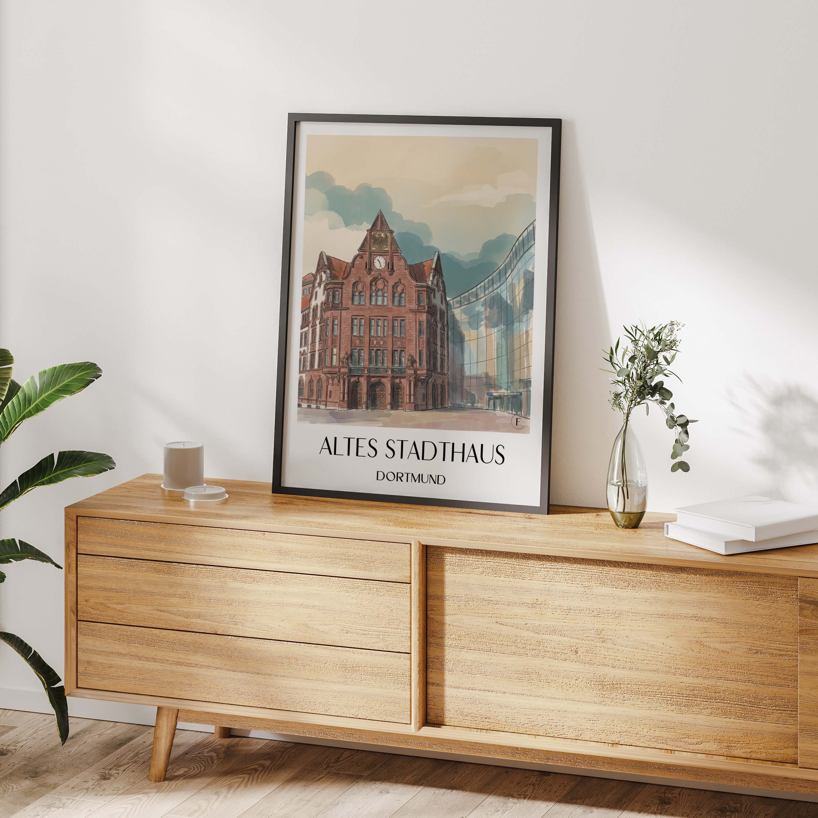 altes-stadthaus-dortmund-deutschland-poster-aquarell