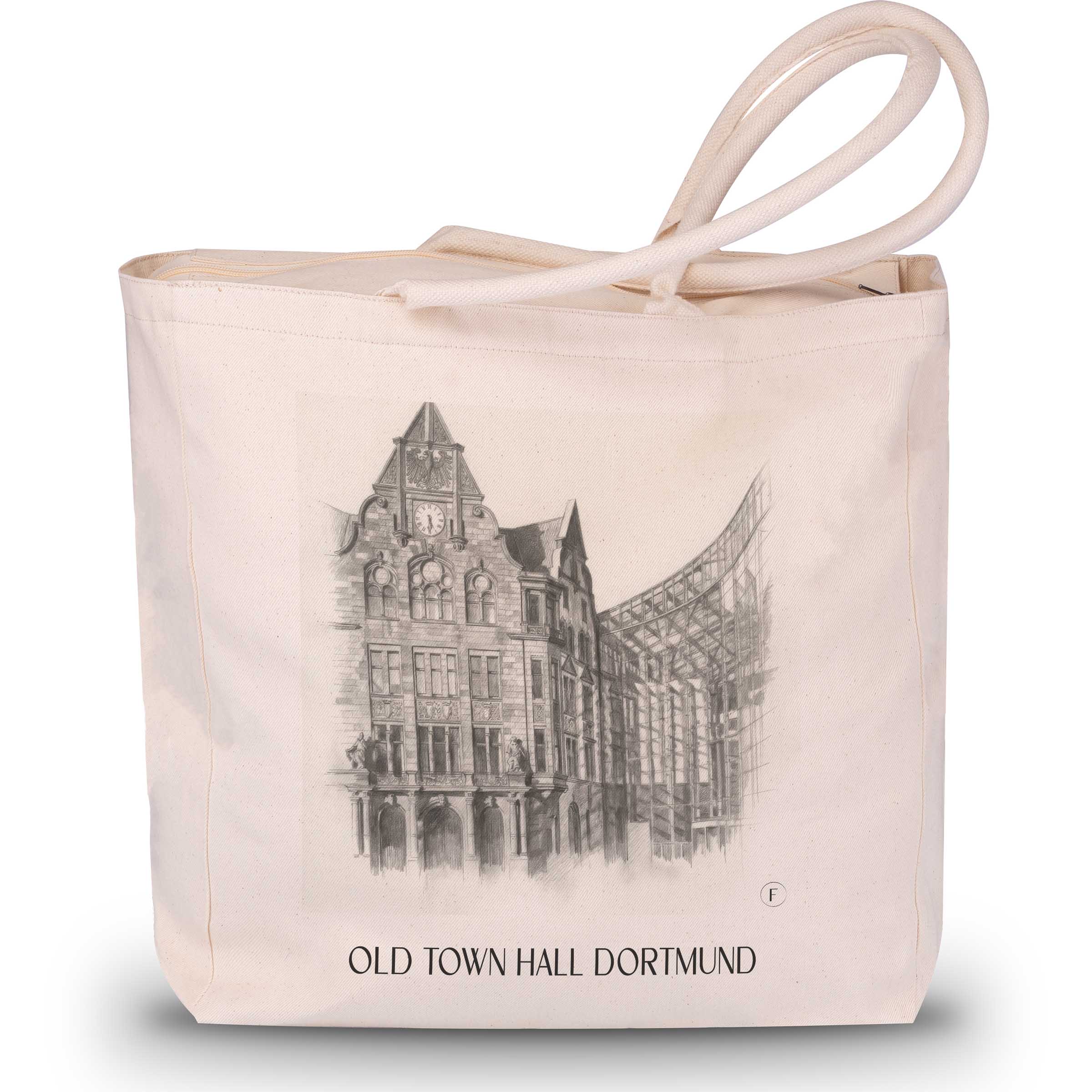 Altes Stadthaus Shopping Tasche - Dortmund - Deutschland Tote Bag - Einkaufstasche im Zeichnung Stil