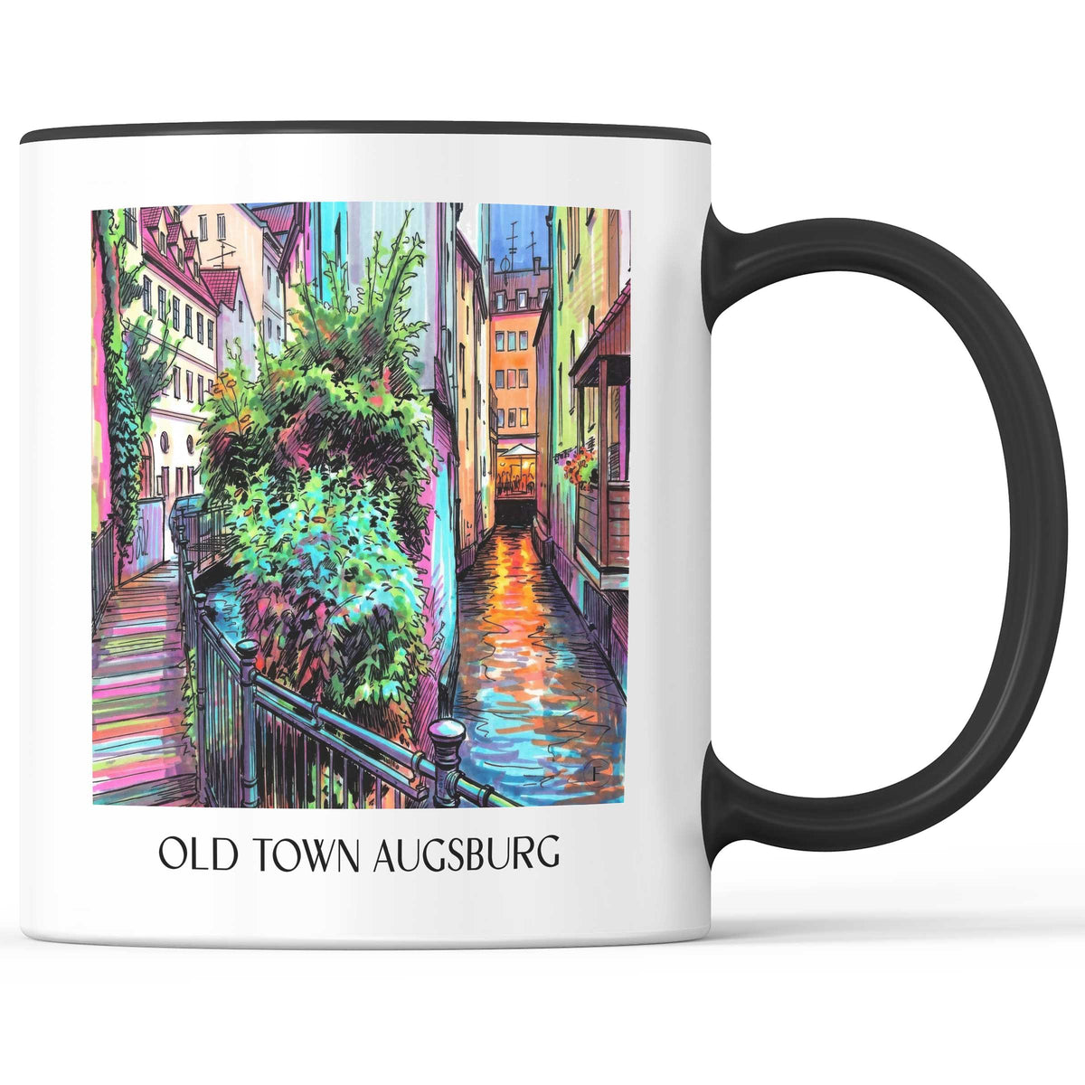 Altstadt Kaffeebecher - Augsburg - Deutschland Becher - Kaffeetasse im Tag Graffiti Stil - favplace