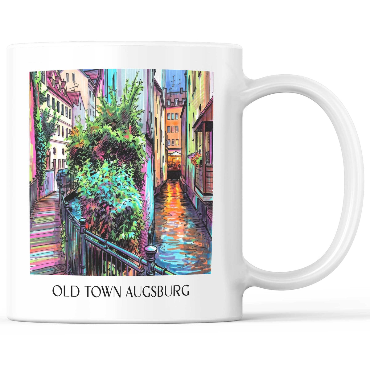 Altstadt Kaffeebecher - Augsburg - Deutschland Becher - Kaffeetasse im Tag Graffiti Stil - favplace